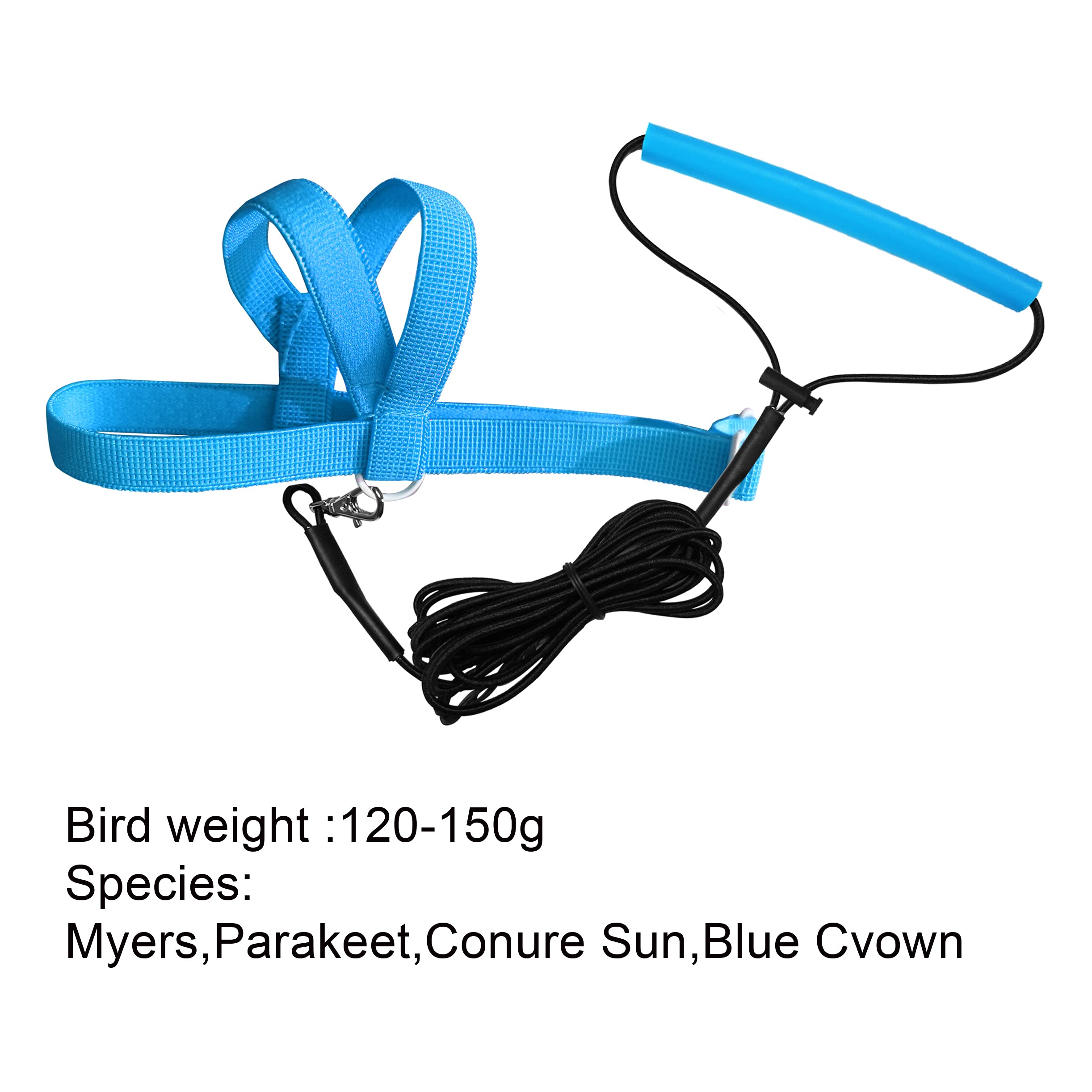VANFAVORI Adjustable Bird Harness with 80 Inch Leash, Outdoor Flying Training Rope Kit for M Size Bird Parrot Weight 120-160 Gra