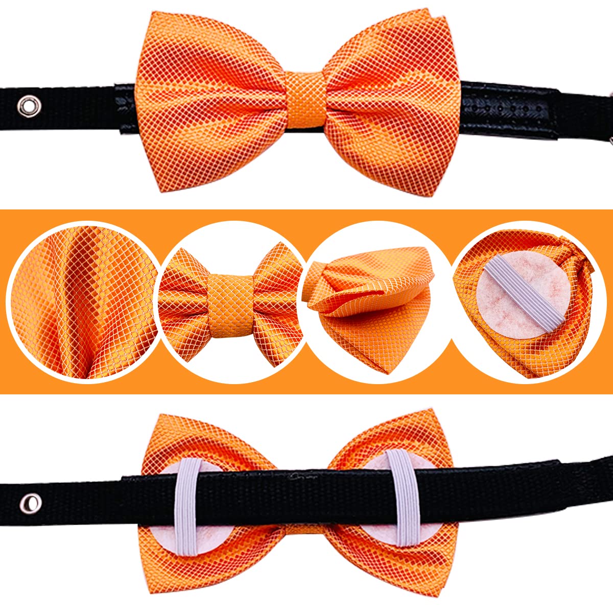 Pet Show 10Pcs 2.5”X4.5” Large Dogs Collar Attachment Bow Ties Embellishment Girls Boys Medium Dog Puppies Cats Collar Charms Accessories Bulk Slides Bowties For Birthday Wedding Parties