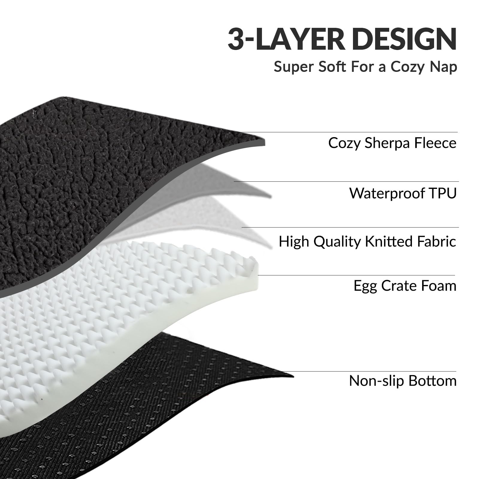 Patas Lague Orthopedic Dog Bed For Large Dogs, Waterproof L Shaped Large Pet Sofa Beds With Removable Washable Cover, Soft Comfo