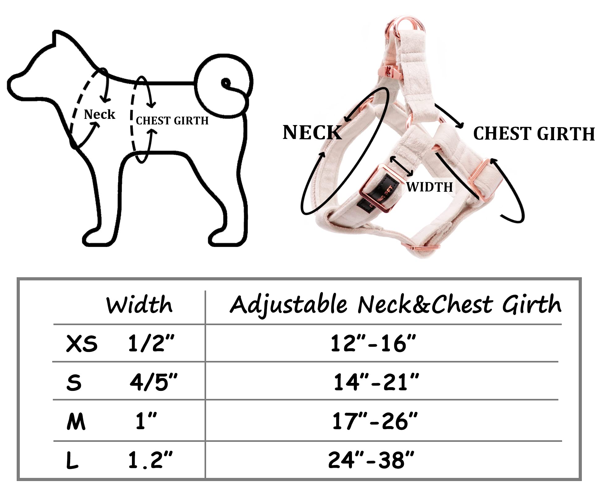 Aring Pet Dog Halter Harness, Velvet Dog Harness, Adjustable No Pull White Dogs Halter Harness. Small (Pack Of 1)