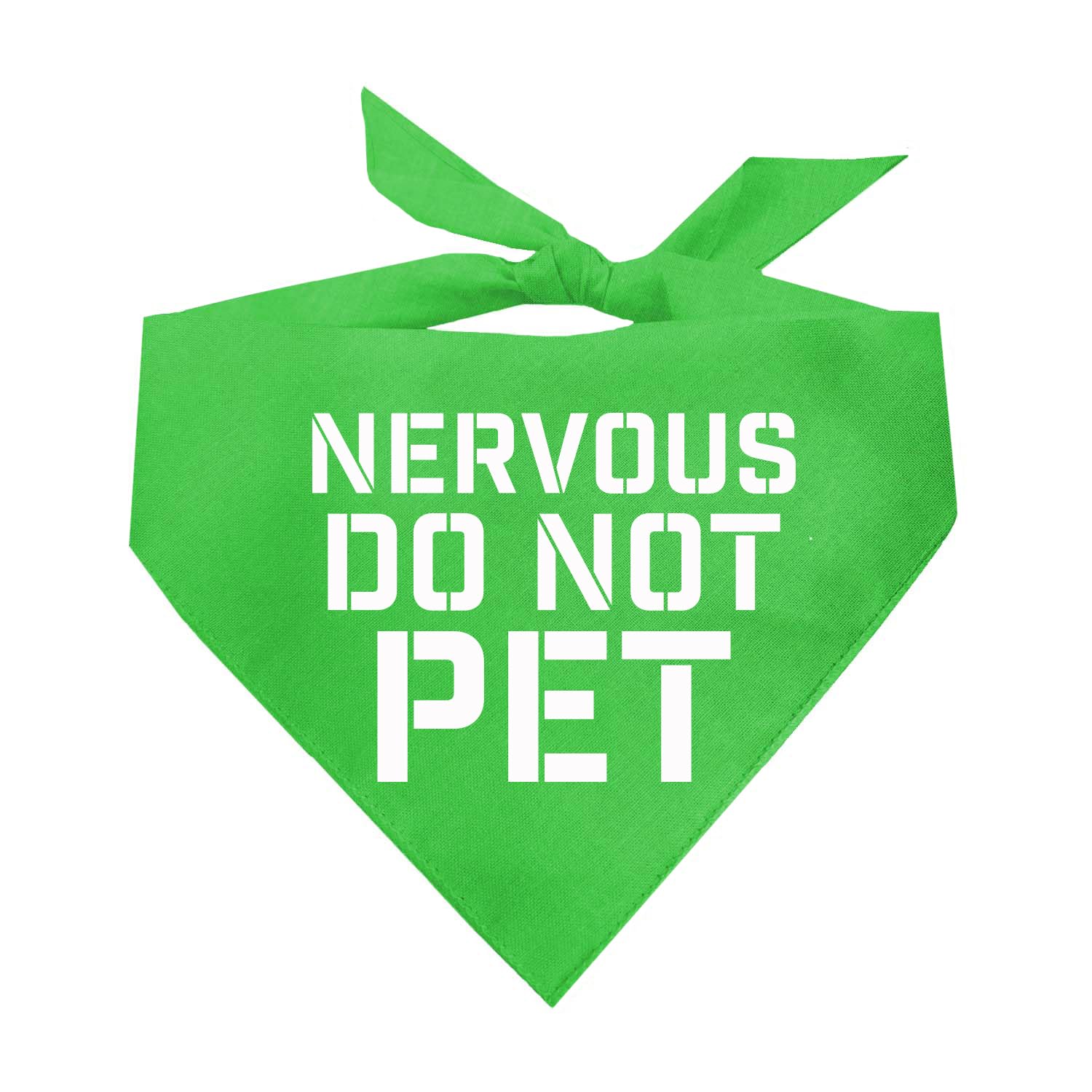 Nervous Do Not Pet Dog Bandana (Lime Green, Xs 156)