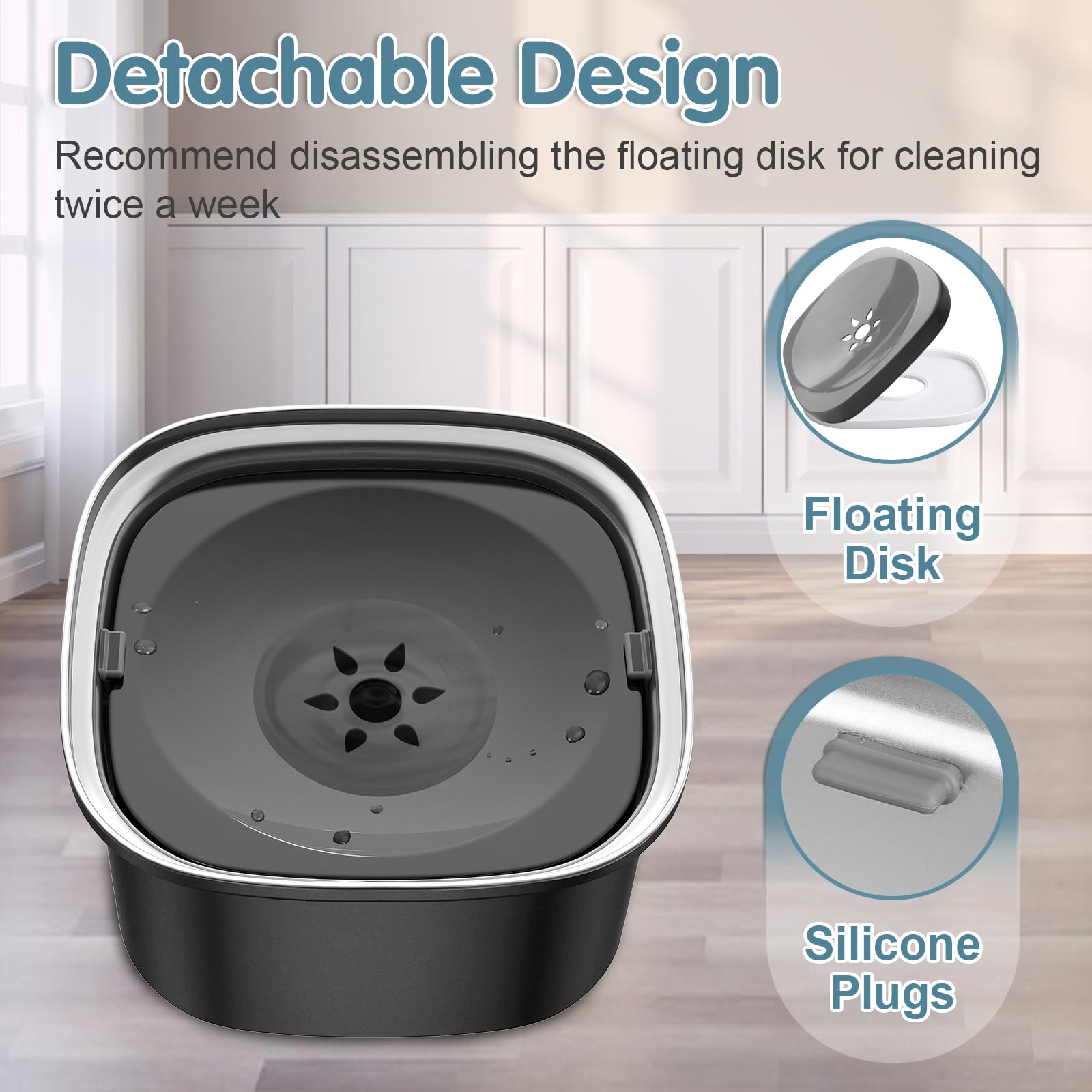 Upsky 3L Stainless Steel Dog Bowl - 101Oz Capacity, No Spill, Slow Water Feeder, Spill Proof Travel Bowl