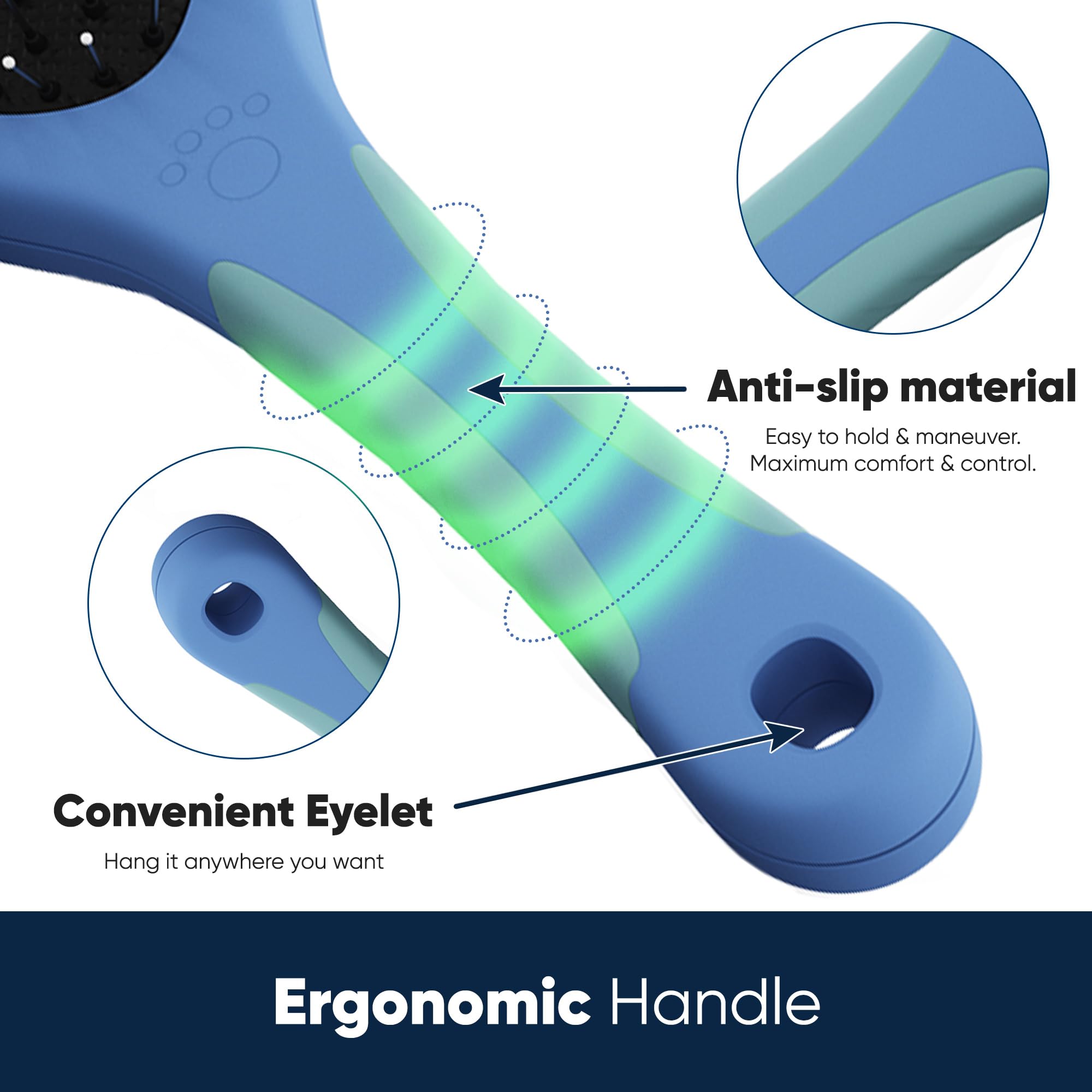 American Kennel Club Akc Pet Grooming Brush For Dogs And Cats - 2-In-1 Deshedding And Detangling Brush With Dense Nylon Bristles