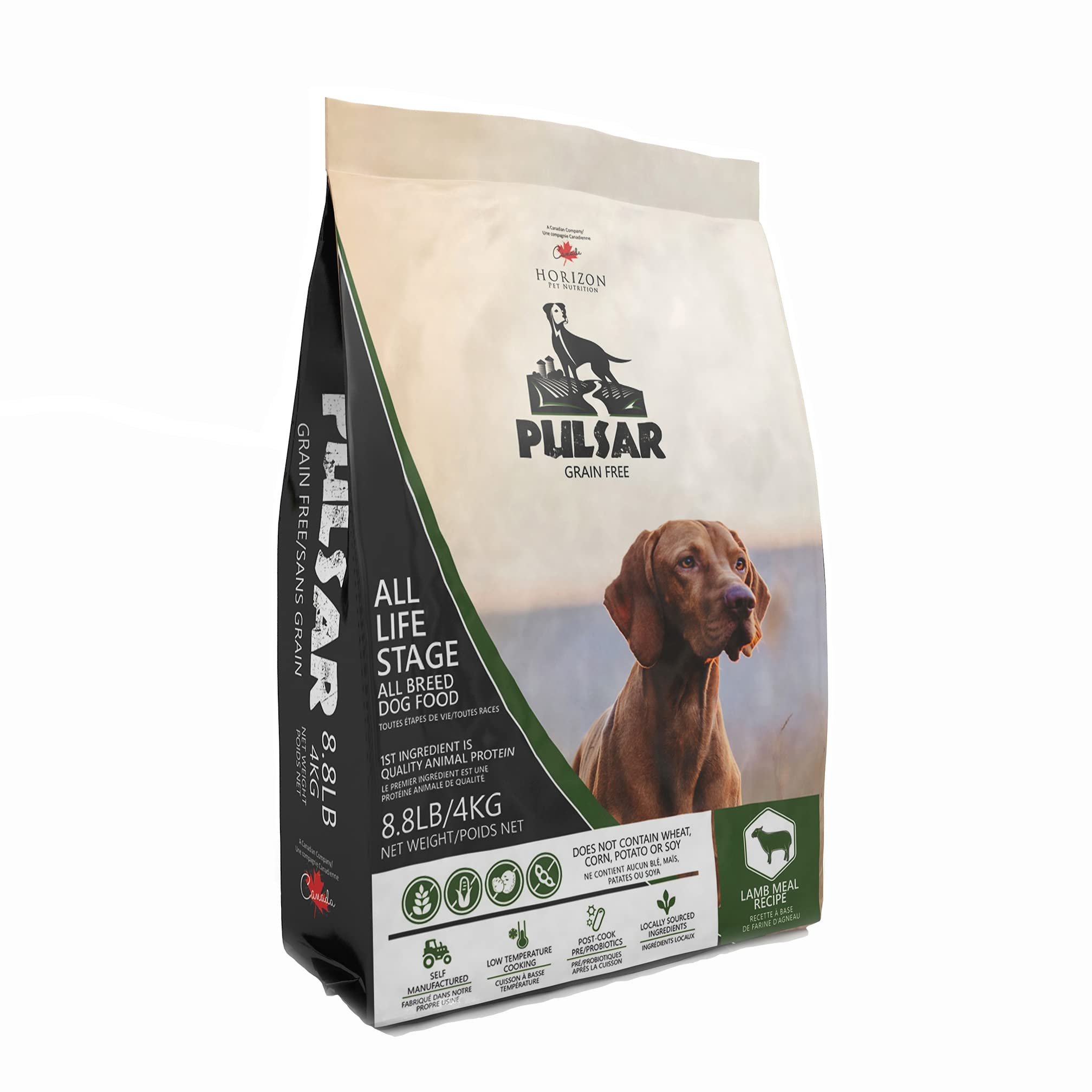 Pulsar Premium Grain Free Dog Food | Lamb Formula | All Life Stage, Non GMO, Meat Dense Diet | 8.8 lb Bag