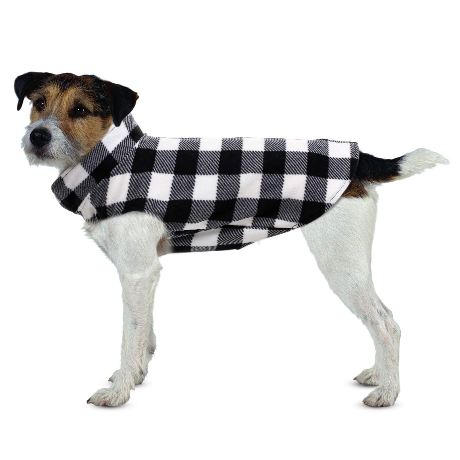 Asenku Plaid Shirt & Sweater Reversible Dog Vest - Pet Apparel For Small To Large Dogs, Blue, M