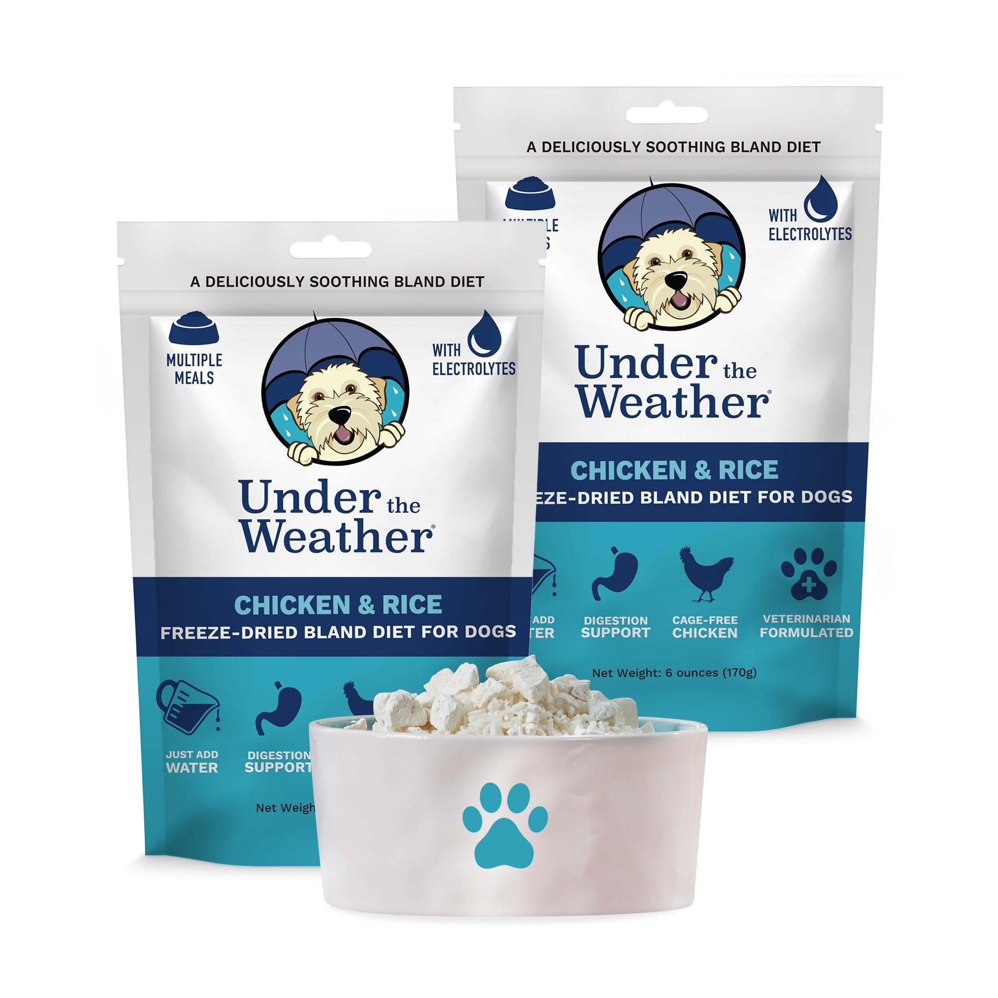 Under the Weather Bland Diet for Dogs | Easy to Digest for Sick Dogs | Always Be Ready | Contains Electrolytes - All Natural Fre