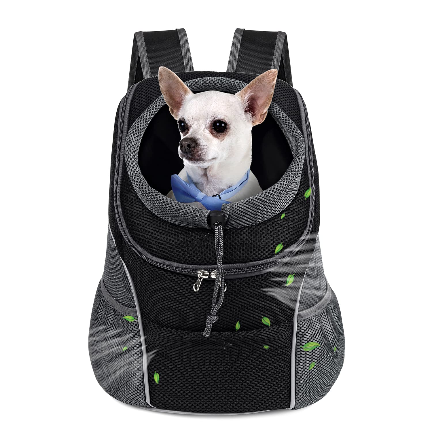 WOYYHO Pet Dog Carrier Backpack Small Dog Front Backpack Ventilated Dog Carrier Back Pack with Storage Pockets, Adjustable Strap