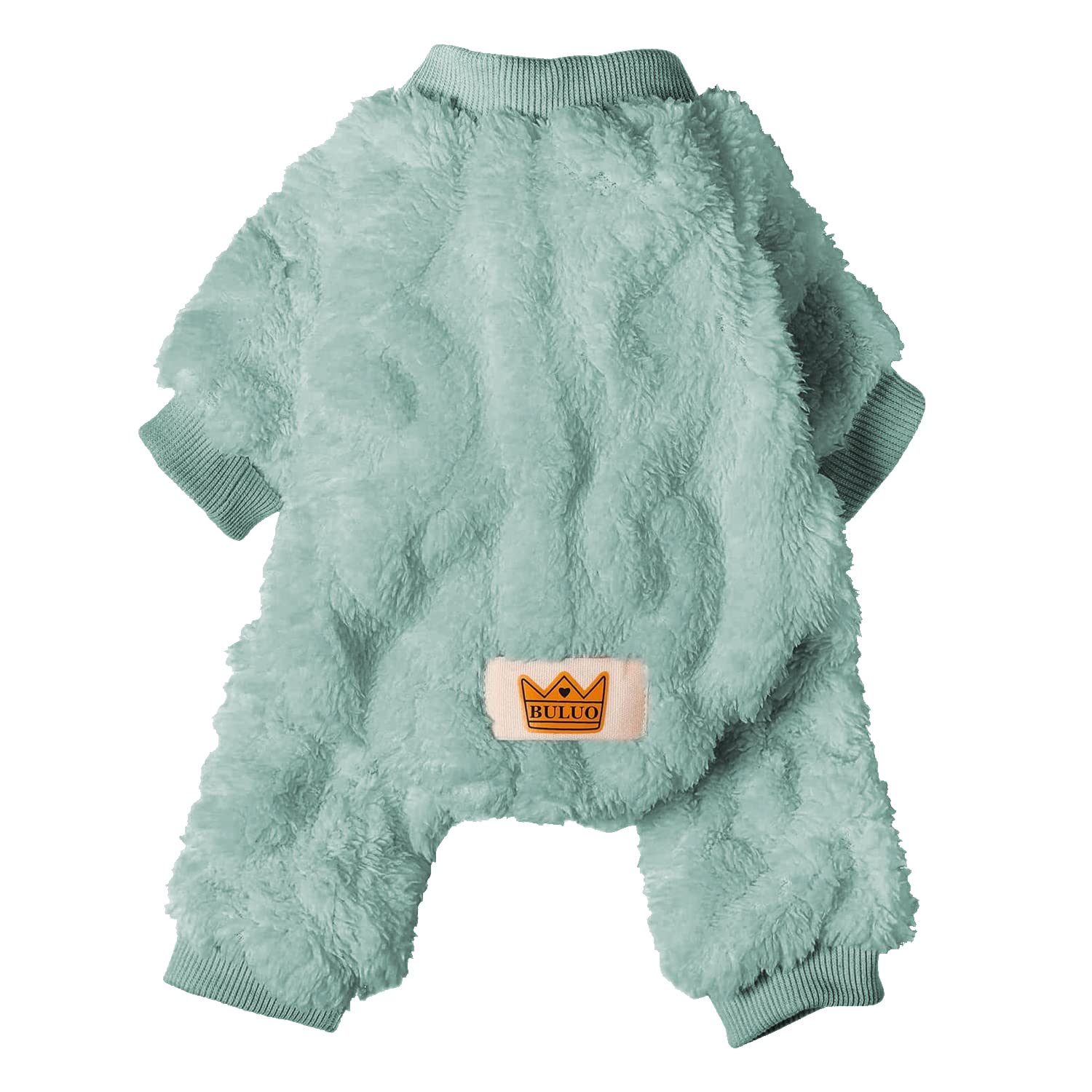 Loyanyy Plush Dog Pajamas For Cold Weather 4 Legged Clothes For Dog Cat Stretchy Puppy Kitten Onesie With Buttons Warm Soft Pet Jumpsuit Winter Coat Green X-Large