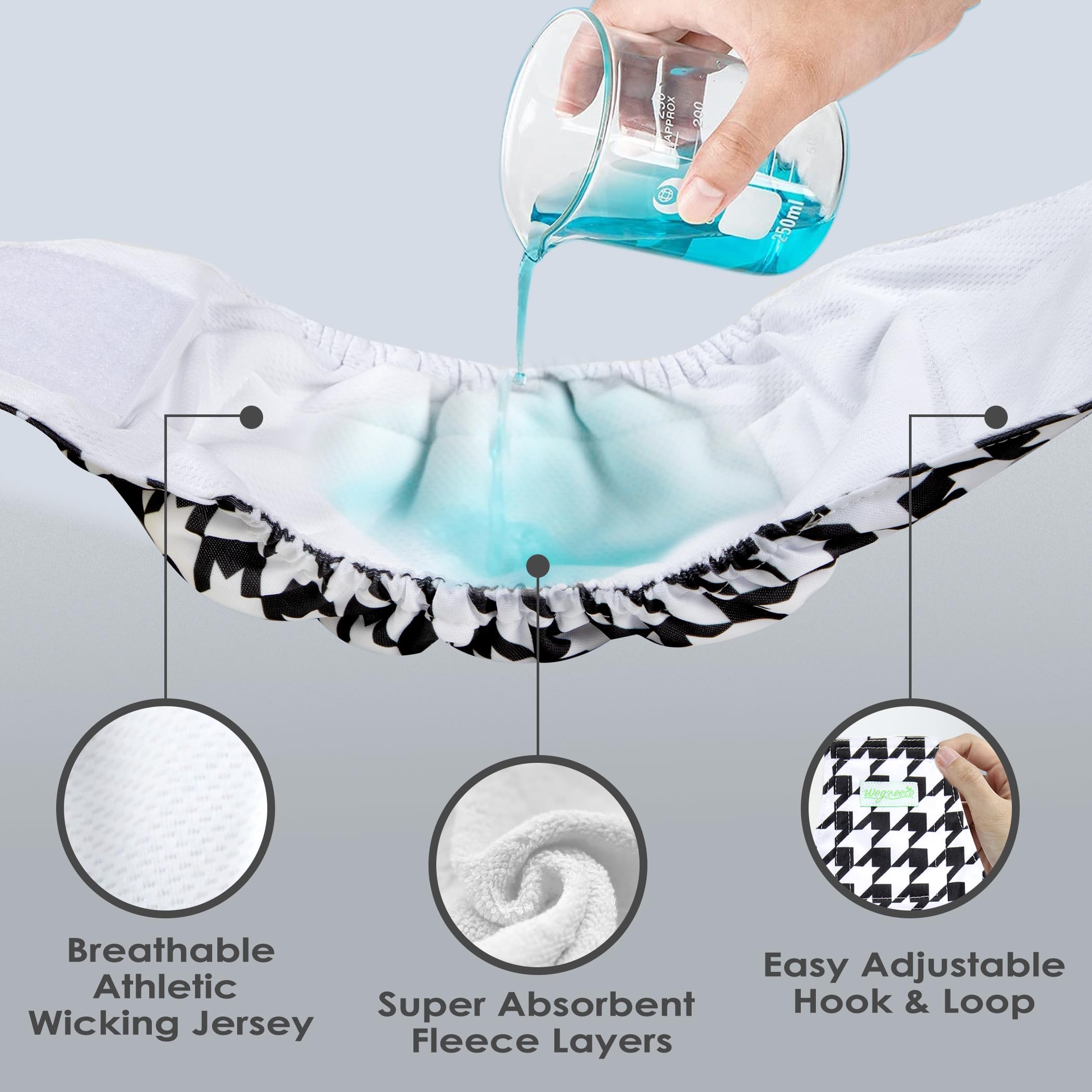 Wegreeco Washable Male Dog Belly Band (Stylish Pattern)- Pack Of 3 - Washable Male Dog Belly Wrap, Dog Diapers Male (Houndstooth