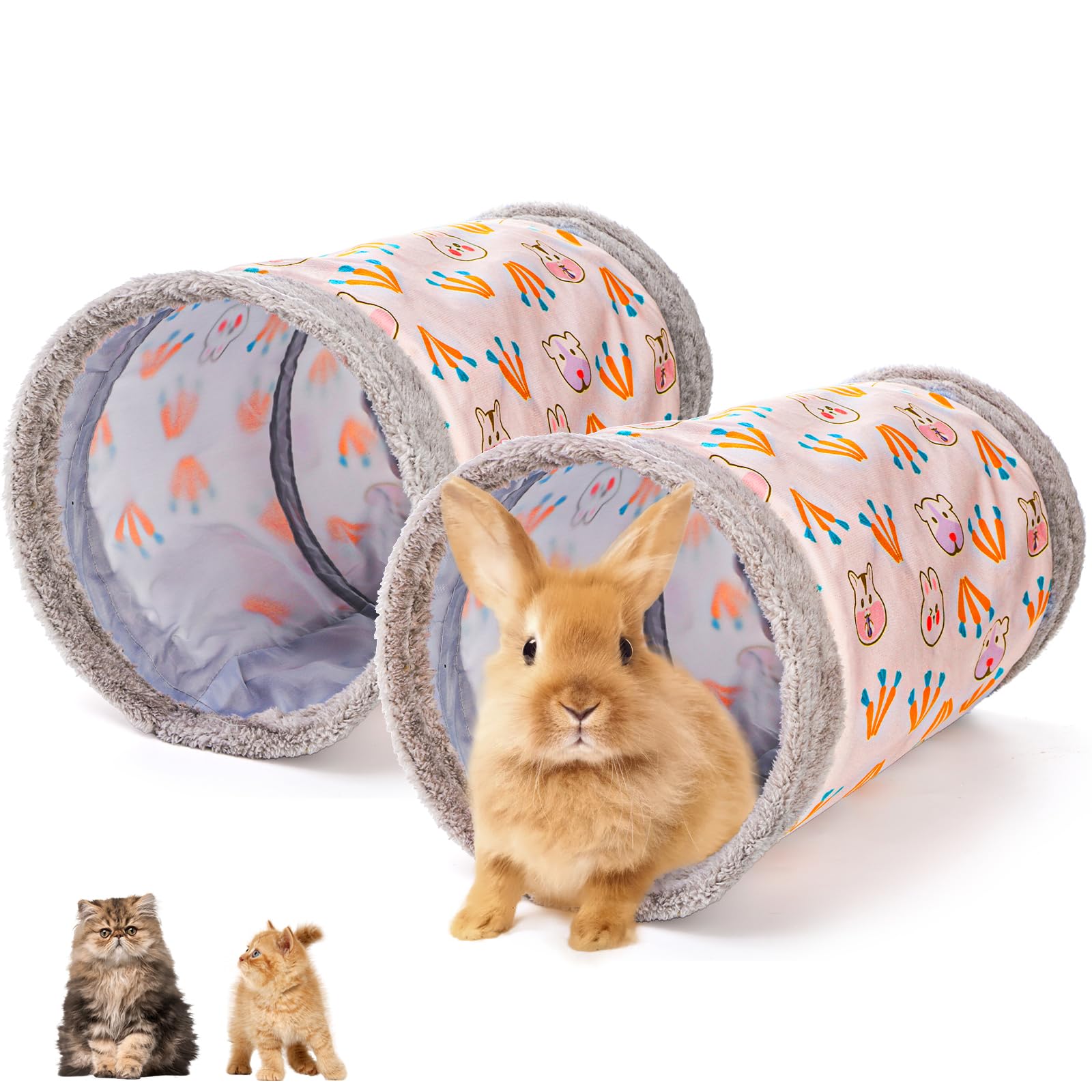 ZENFUN 2 Packs Guinea-Pig Rabbit Tunnel Pet Fun Tunnel, Bunny Tunnel,Tube Pet Hideaway, Bunny Hamster Hideout Small Animal Activ