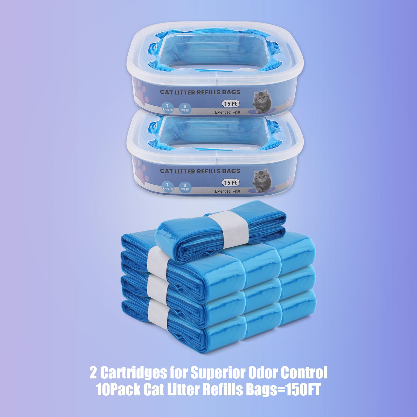 10 Pack Cat Litter Refills Bags,Cat Litter Refills Scented Bag Compatible With Your Standard And Plus Genie Litter Refill Cartri
