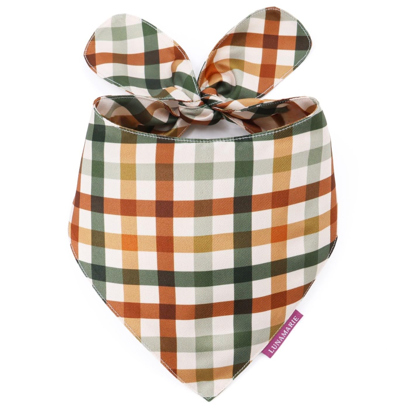 LunaMarie - Luxury Pet Birthday Bandanas -Premium & Silky Poly Fabric | 100% Handmade | Custom Shape Dual Layered (Autumn, Small