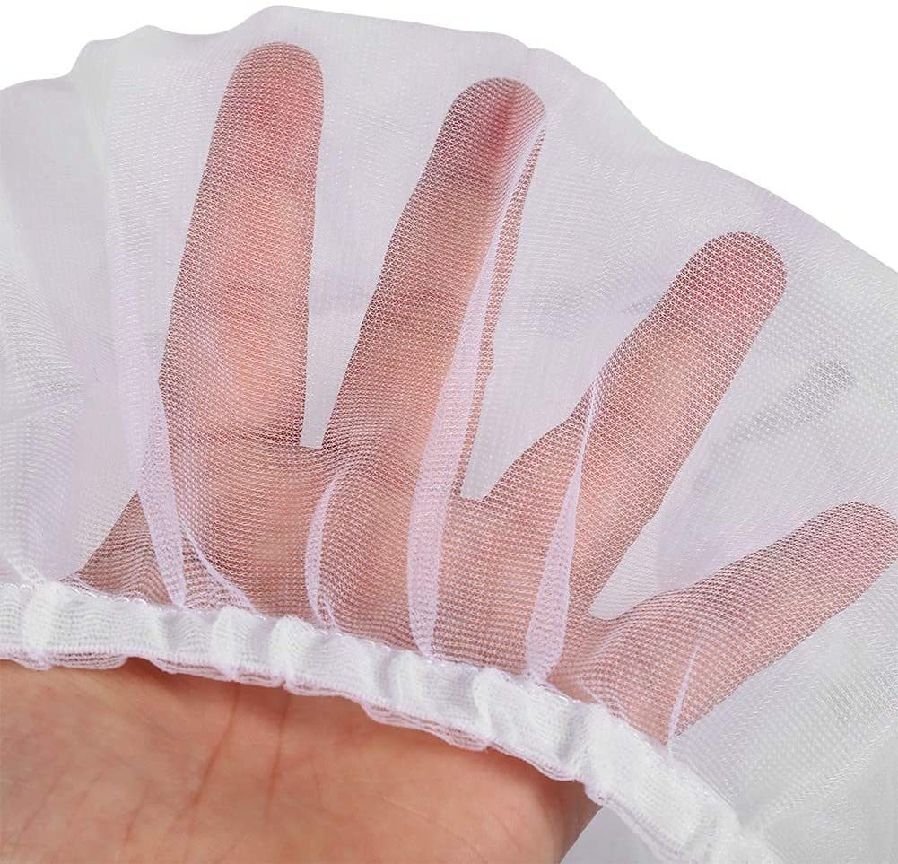 Bsbmieqm Universal Bird Cage Seed Catcher,Seed Catcher Guard Net Cover,Parrot Nylon Mesh Net Cover,Soft Airy Cage Net Stretchy Skirt For Round Square Cages(Circumference 50 Inch To 90 Inch，White)