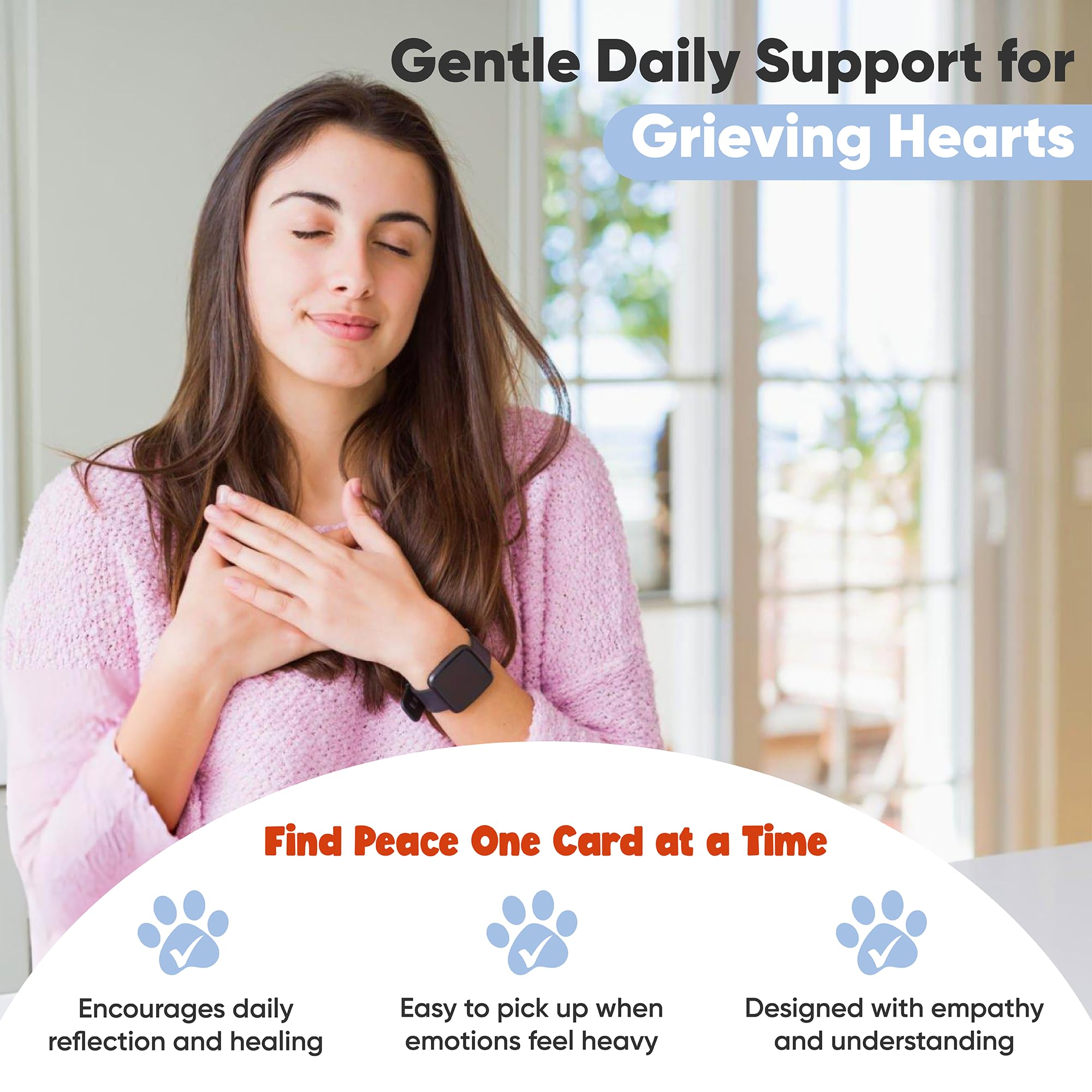 Wolfie's Wish Pet Loss Sympathy Gift - 30 Affirmation Cards, 4x4 inches, Blue & Pastels, Comfort for Grieving Pet Owners