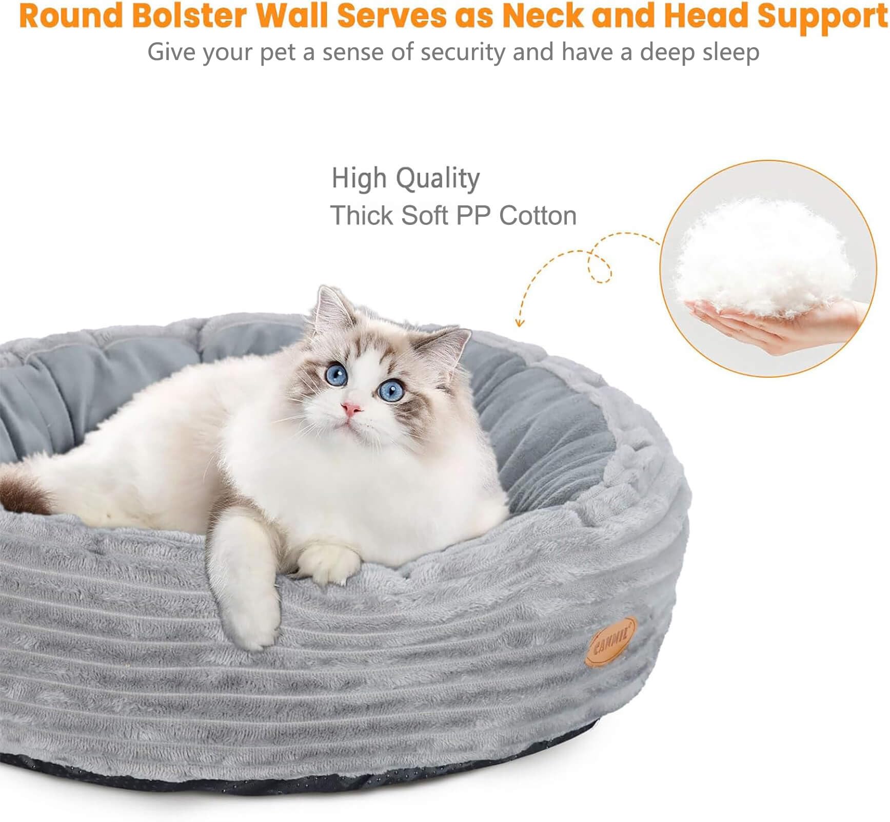 Heated Cat Bed For Indoor Cats, 20 Electric Cat Heated Bed Pet Warming Bed For Cats And Small Dogs, Washable Calming Round Donut