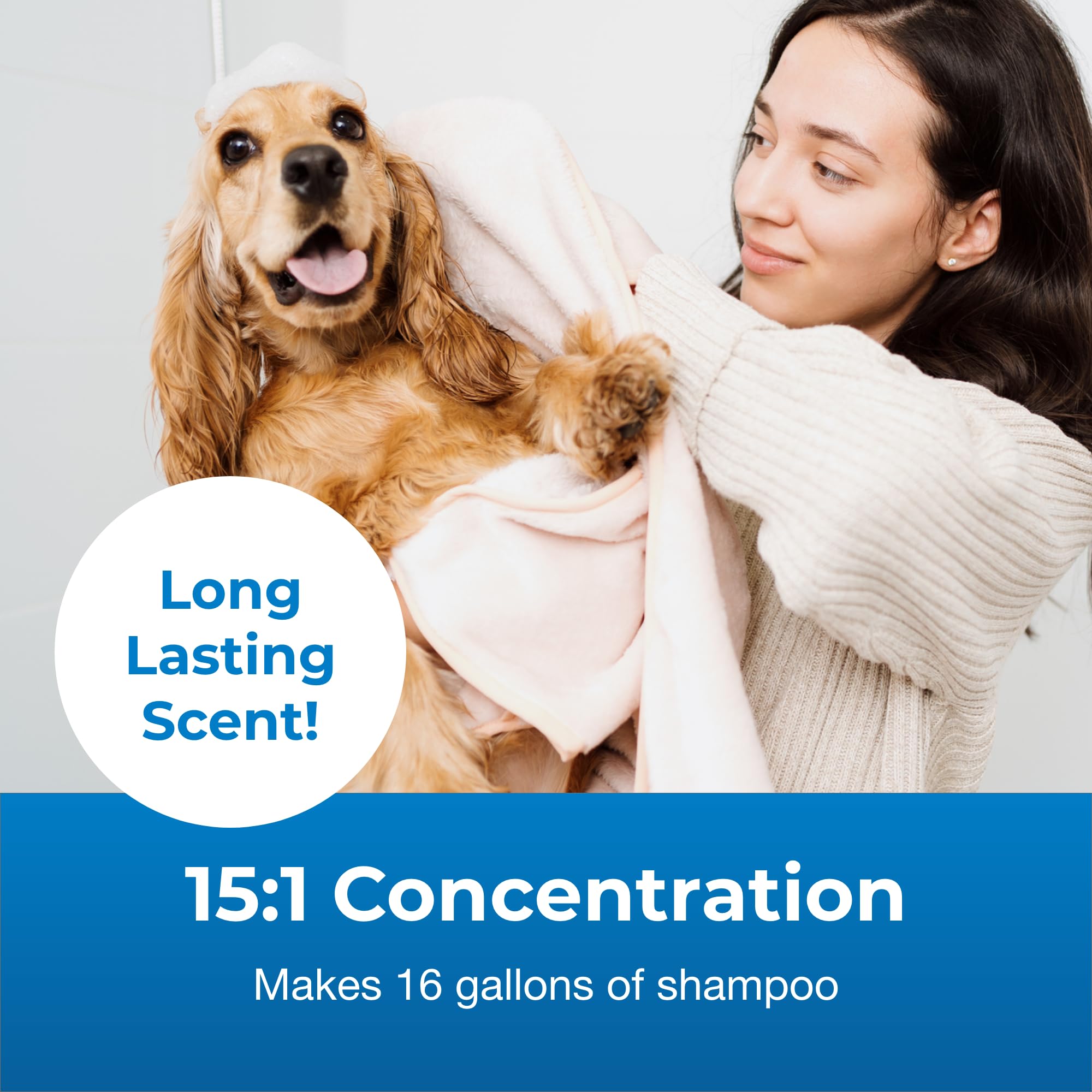 Petag Fresh N Clean Crisp Linen Scented Shampoo (15:1 Concentrate) - 1 Gallon - Soothes Dry, Irritated Skin With Vitamin E & Alo