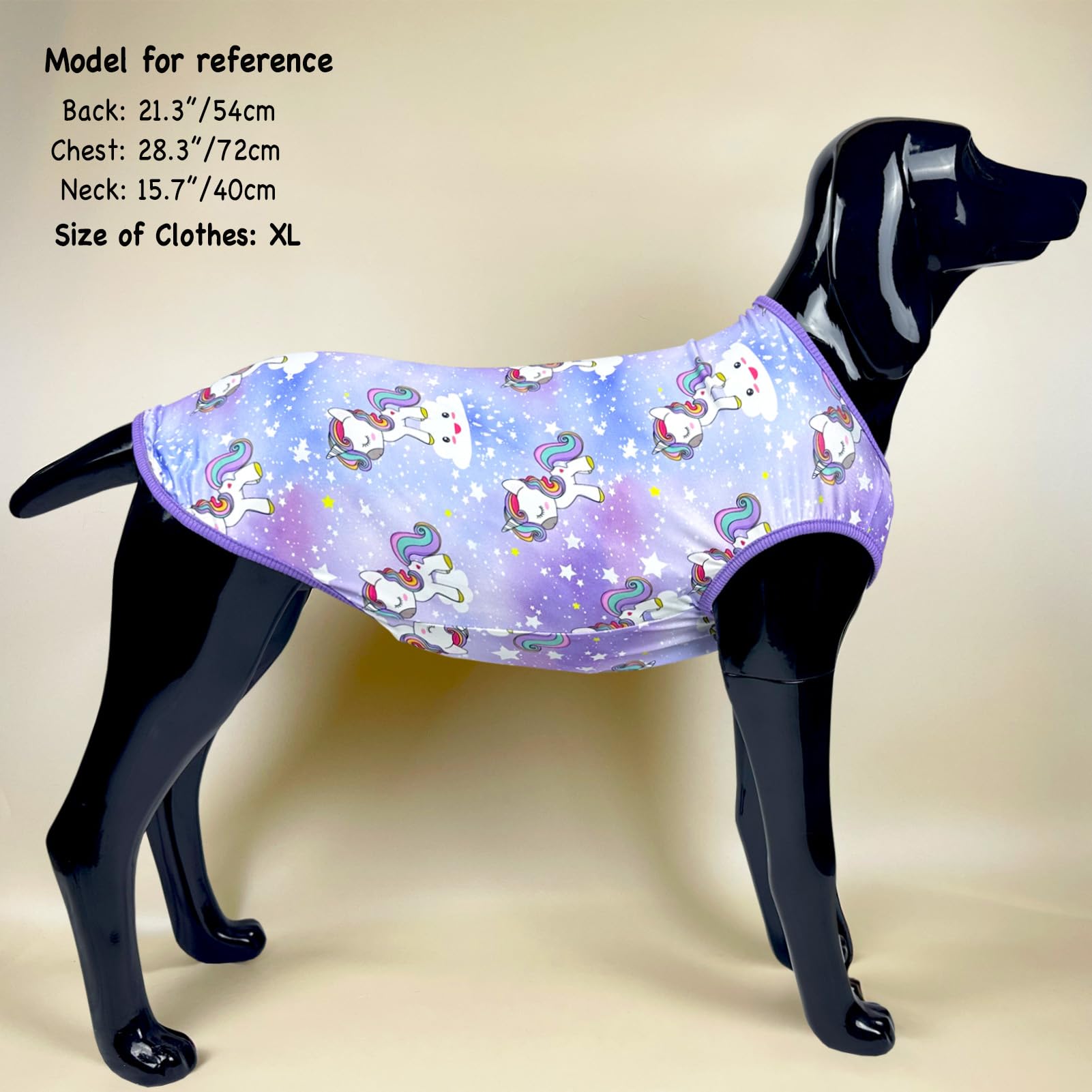 D.E.E Large Dog Shirts Unicorn Galaxy Pattern Printed Dog Shirts For Large Dogs Big Dog Clothes Dog Tank Top Stretchy (Vunicpur,