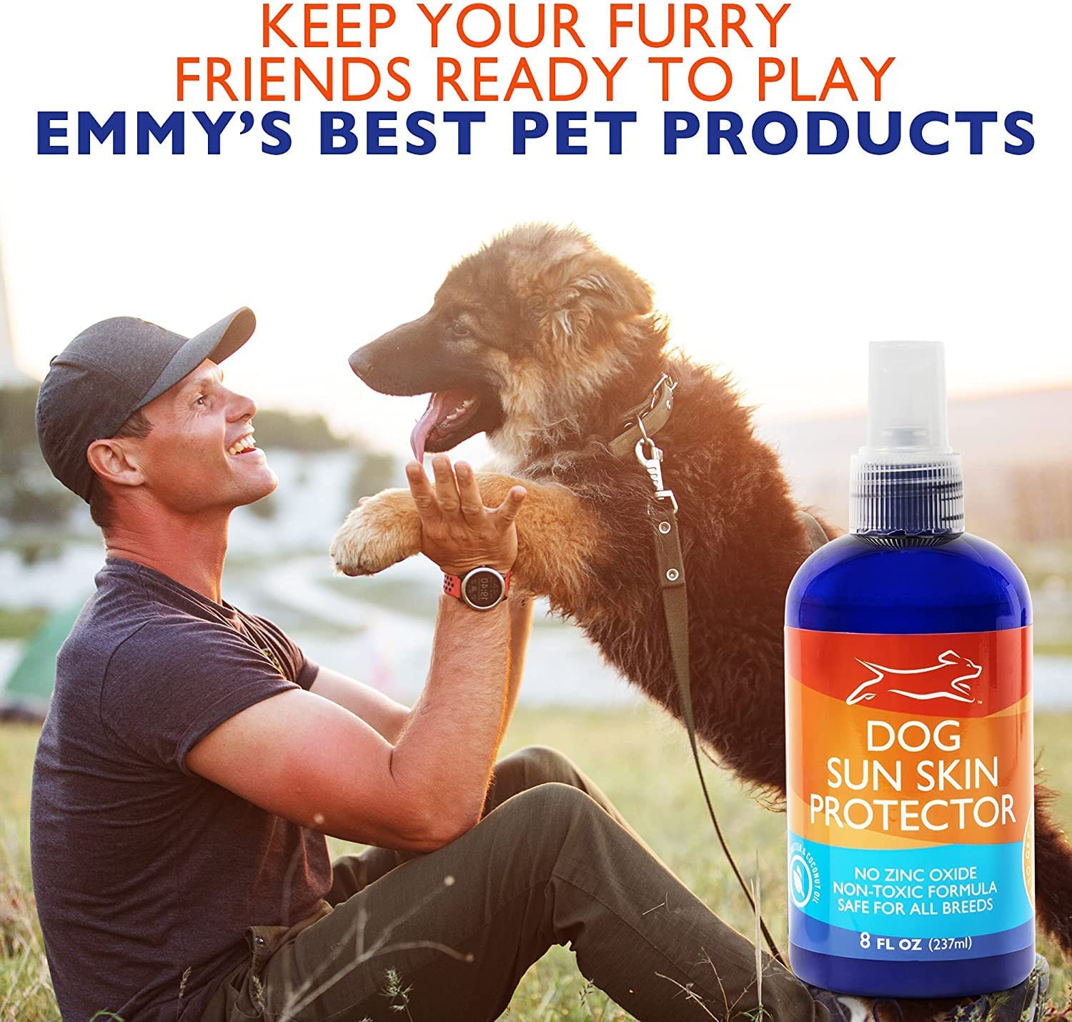EBPP Dog Sunscreen Sun Skin Protector Spray 8 fl oz - Safe for All Breeds with No Zinc Oxide - Pet Protection and Moisturizer fo