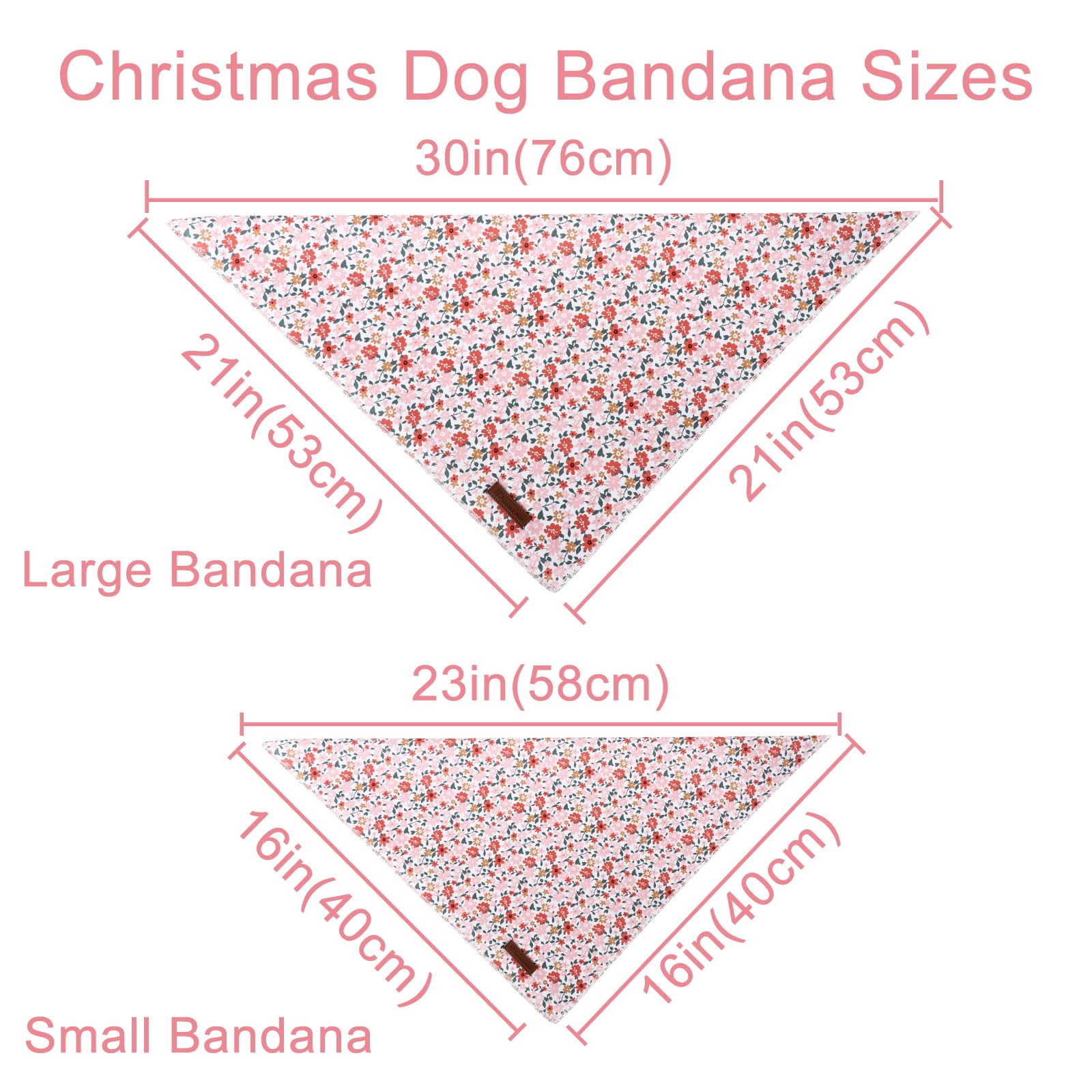 Summer Dog Bandana, Up Urara Pup Orange Bandana For Small Large Dogs, Cotton Handkerchief Cute Little Flower Puppy Triangle Bid