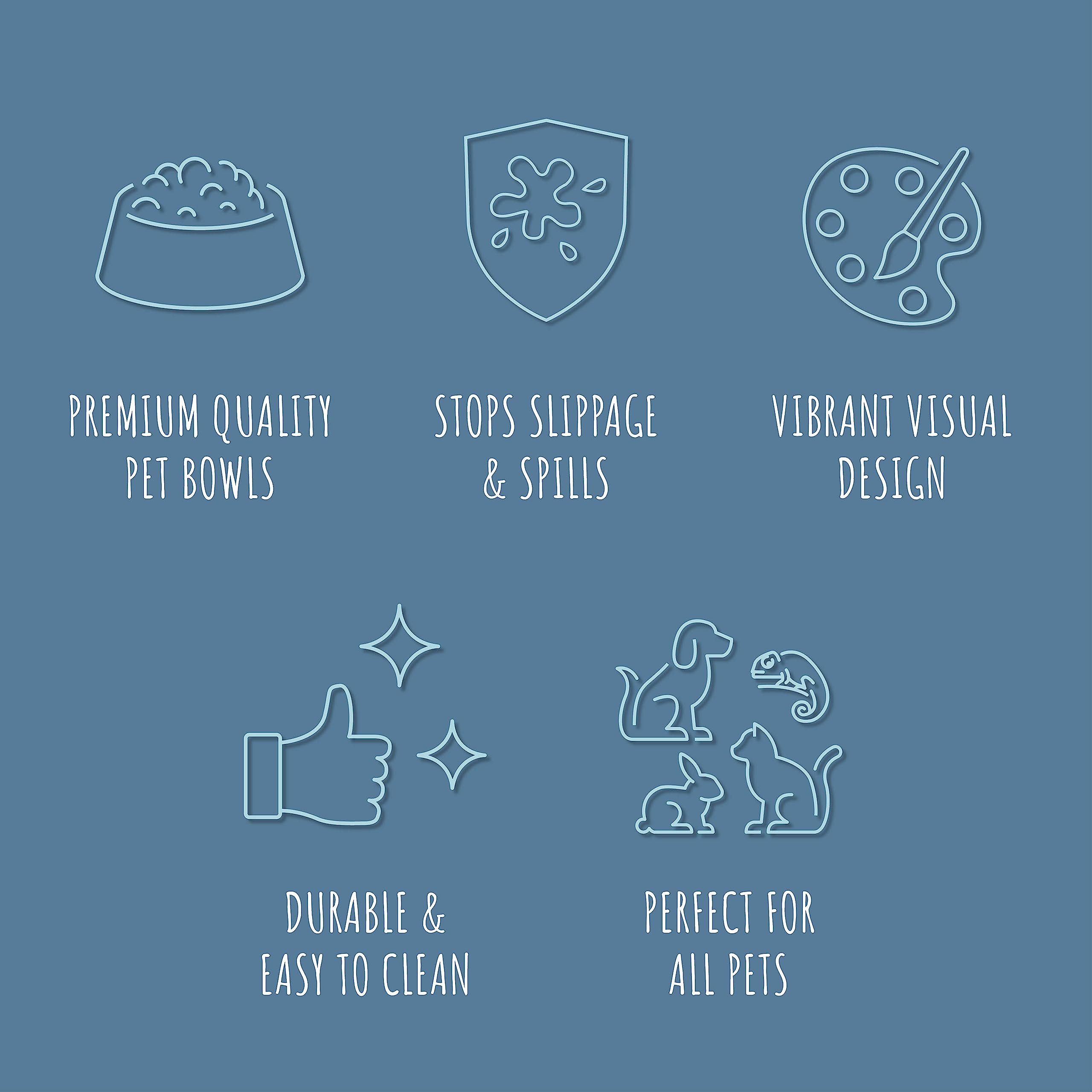 Park Life Designs Pet Bowl | Manor (Medium, Azure)