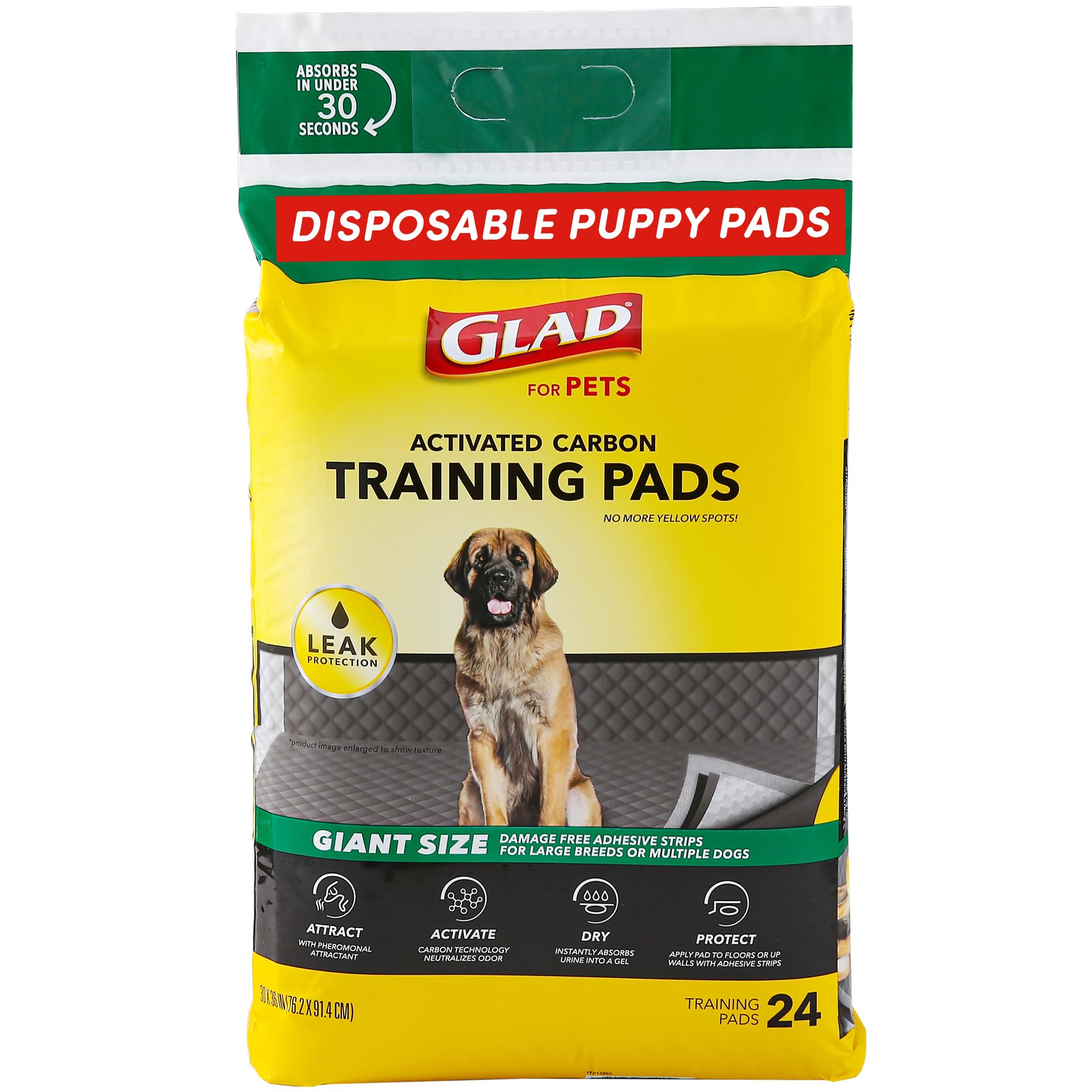 Glad For Pets Activated Carbon Dog Training Pads - Super Absorbent And Leak Proof Dog Pee Pads Extra Large, Indoor Potty Pads Wi