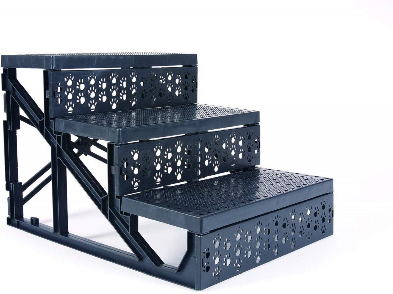 Pet Parade Three Step Pet Stairs – Easy Access To Beds And Couches For Pets – Easy Assembly –Removable Cover – Easy Cleaning