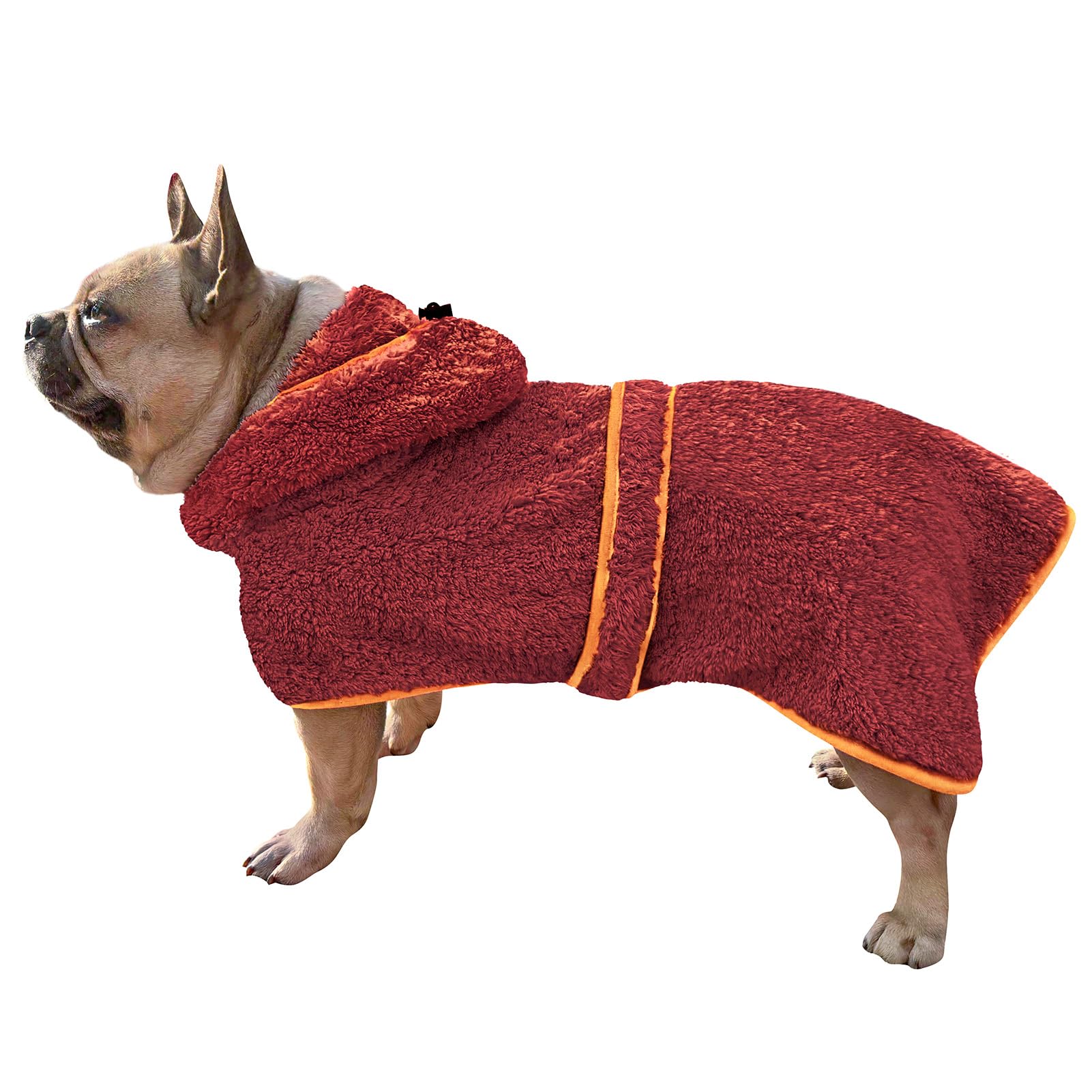 Bienbee Soft Dog Bathrobe,Super Absorbent & Quick-Drying Dog Robe With Hood, Cozy Drying Coat For After Bath, Red M