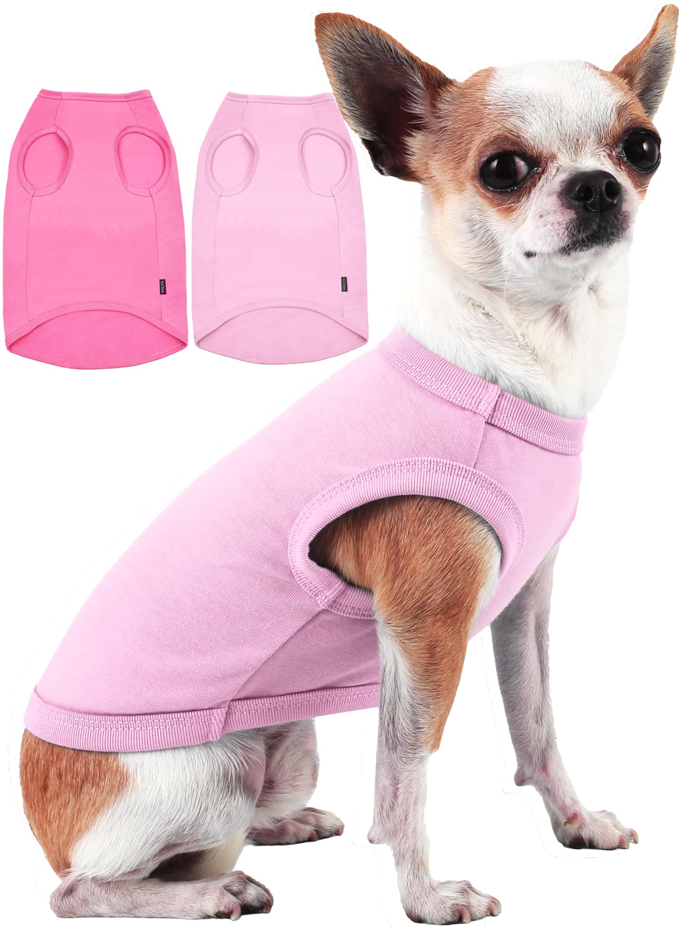Sychien Dog Pink Shirts For Small Puppy Chihuahua,Blank Plain Pink Dogs Shirt For Cats,Xs Pink Rose