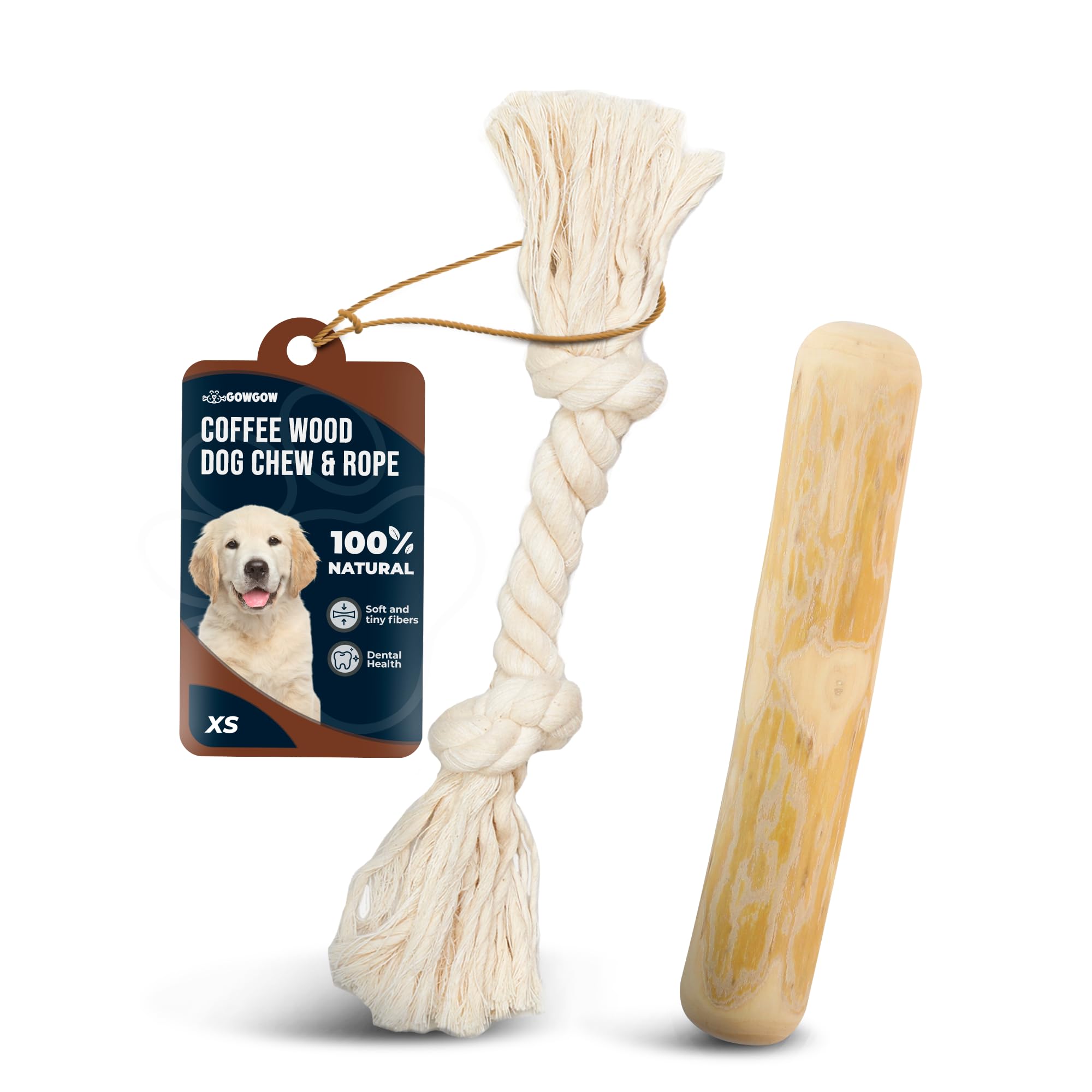 Gowgow Coffee Dog Wood Chew Stick - Real Chew Toy For Dogs - 100% Natural Puppy Chew Toys For Teething, Organic Wood Stick Helps
