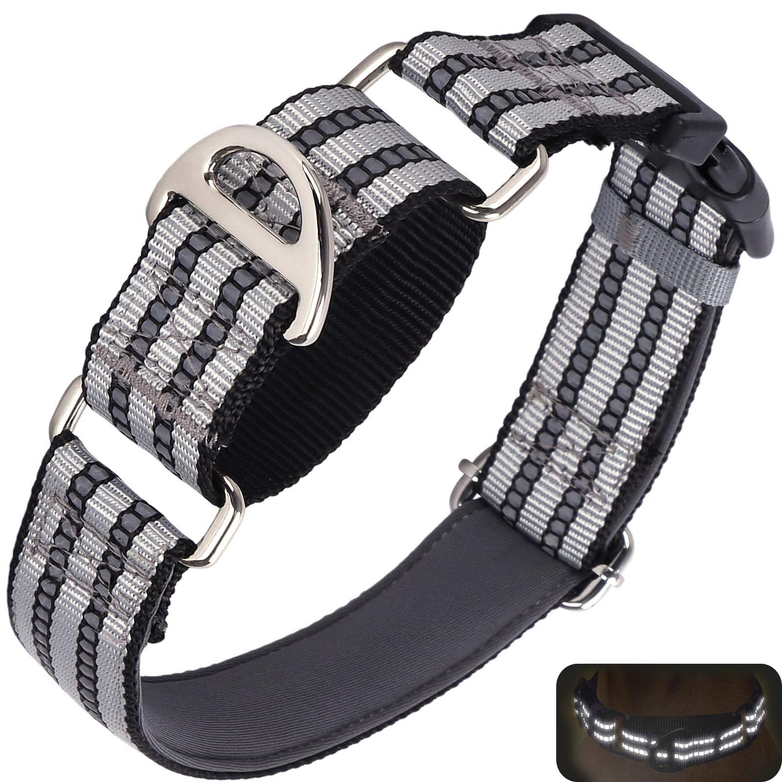 Reflective Martingale Collar For Medium Dogs With Quick Release Buckle Adjustable Training, Walking, Hunting No Slip Collars,(Sl