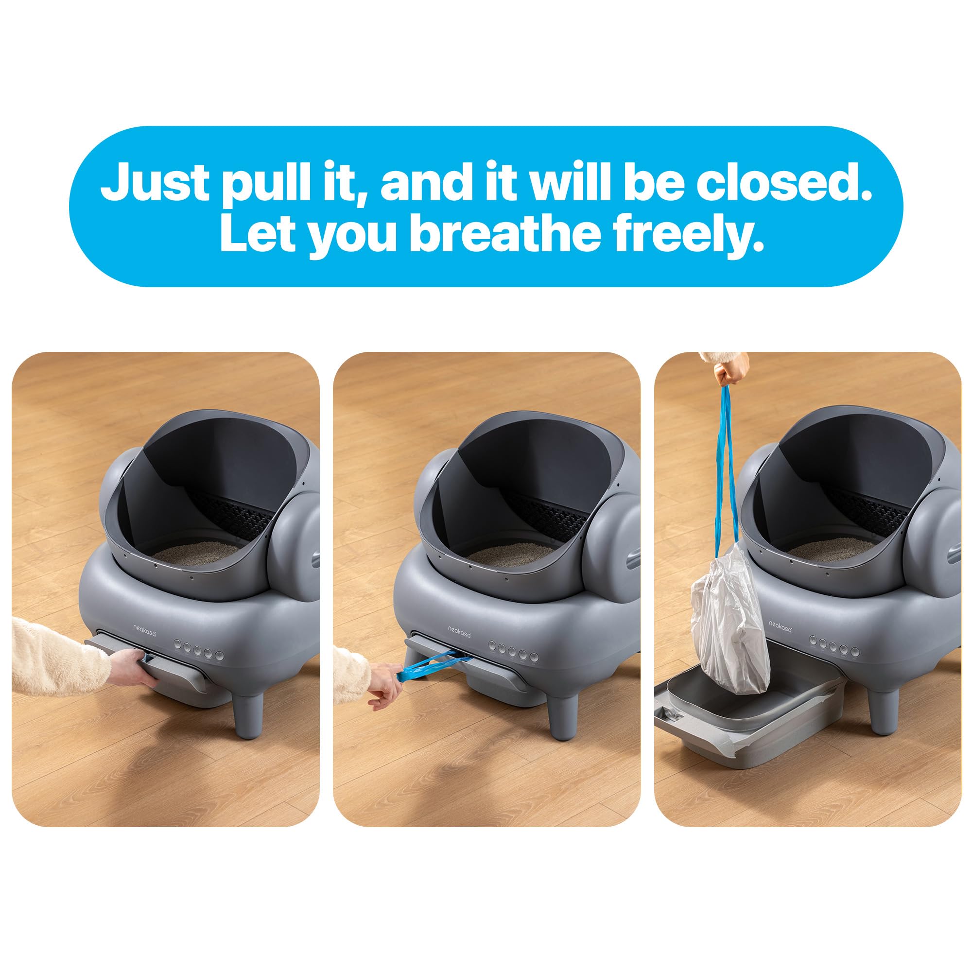 Neakasa Replaced Waste Bags-2 Rolls, Cat Litter Waste Receptacles Bags For M1 Open-Top Self-Cleaning Cat Litter Box