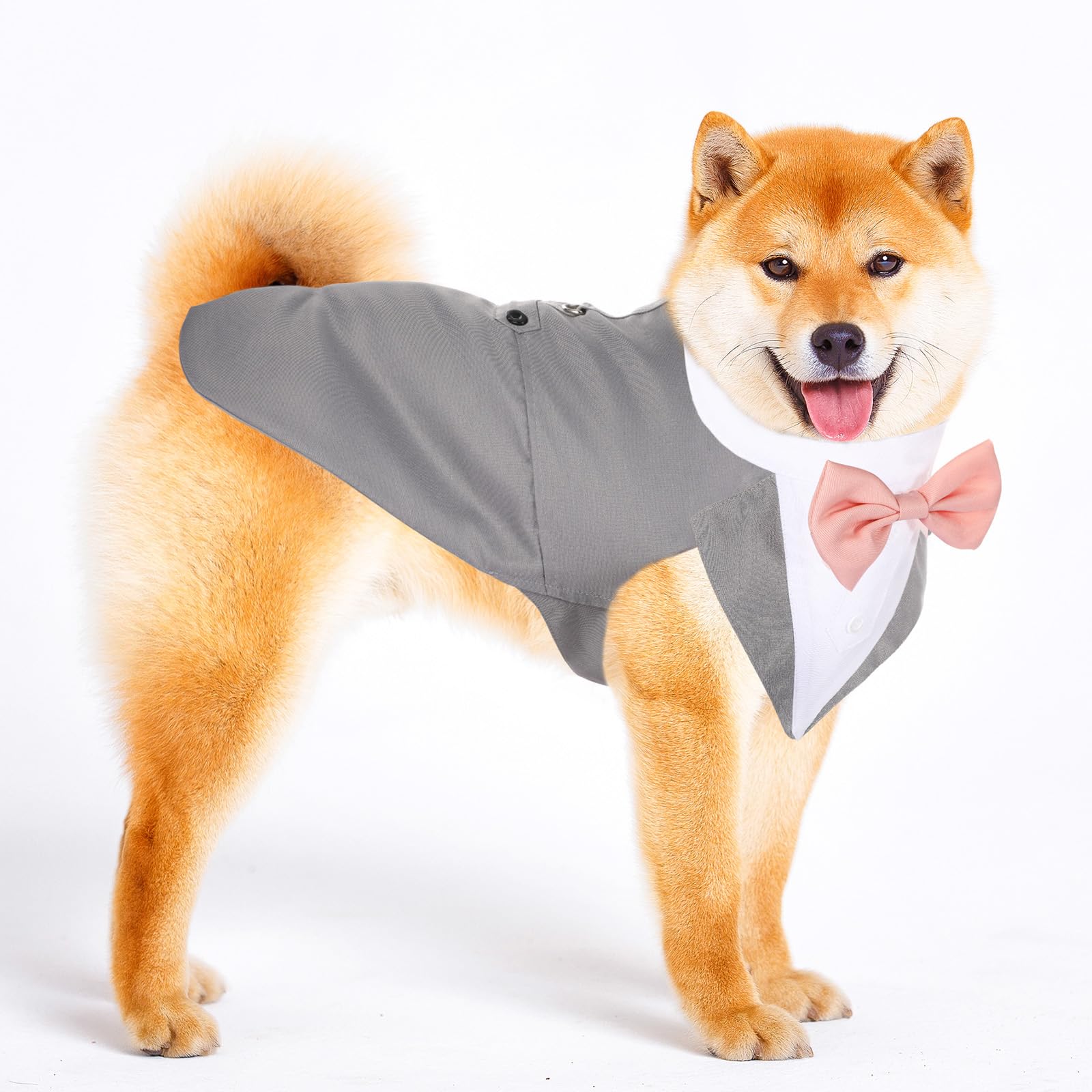 Weewooday Dog Tuxedo And Bandana Set Dogs Formal Tuxedo Pet Wedding Party Suit Wedding Bow Tie Shirt For Christmas Halloween Bir