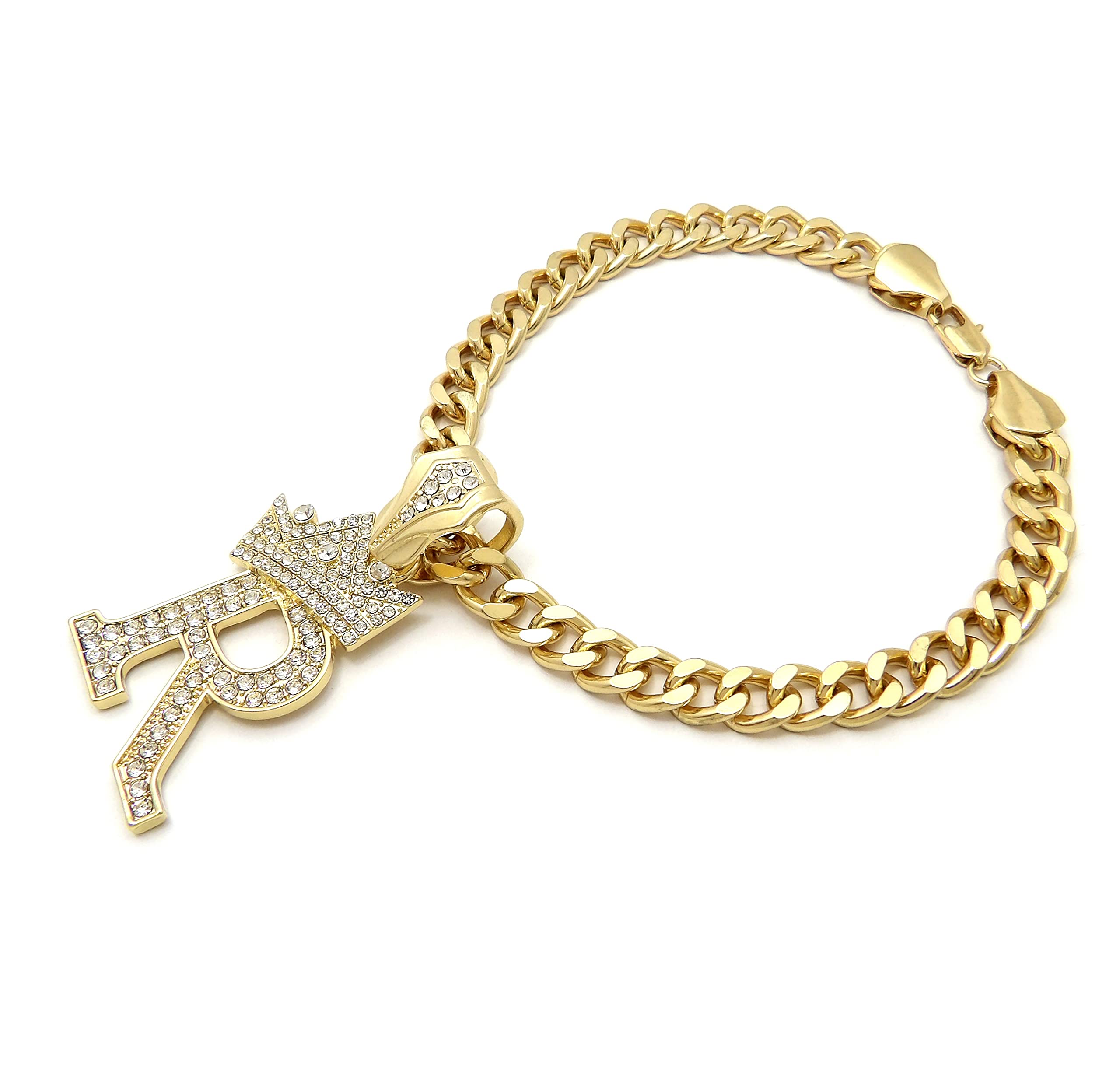 Initial Letter Cuban Chain Dog Chain Pet Chain Pet, Cat, Puppy Necklace (R, 12'')