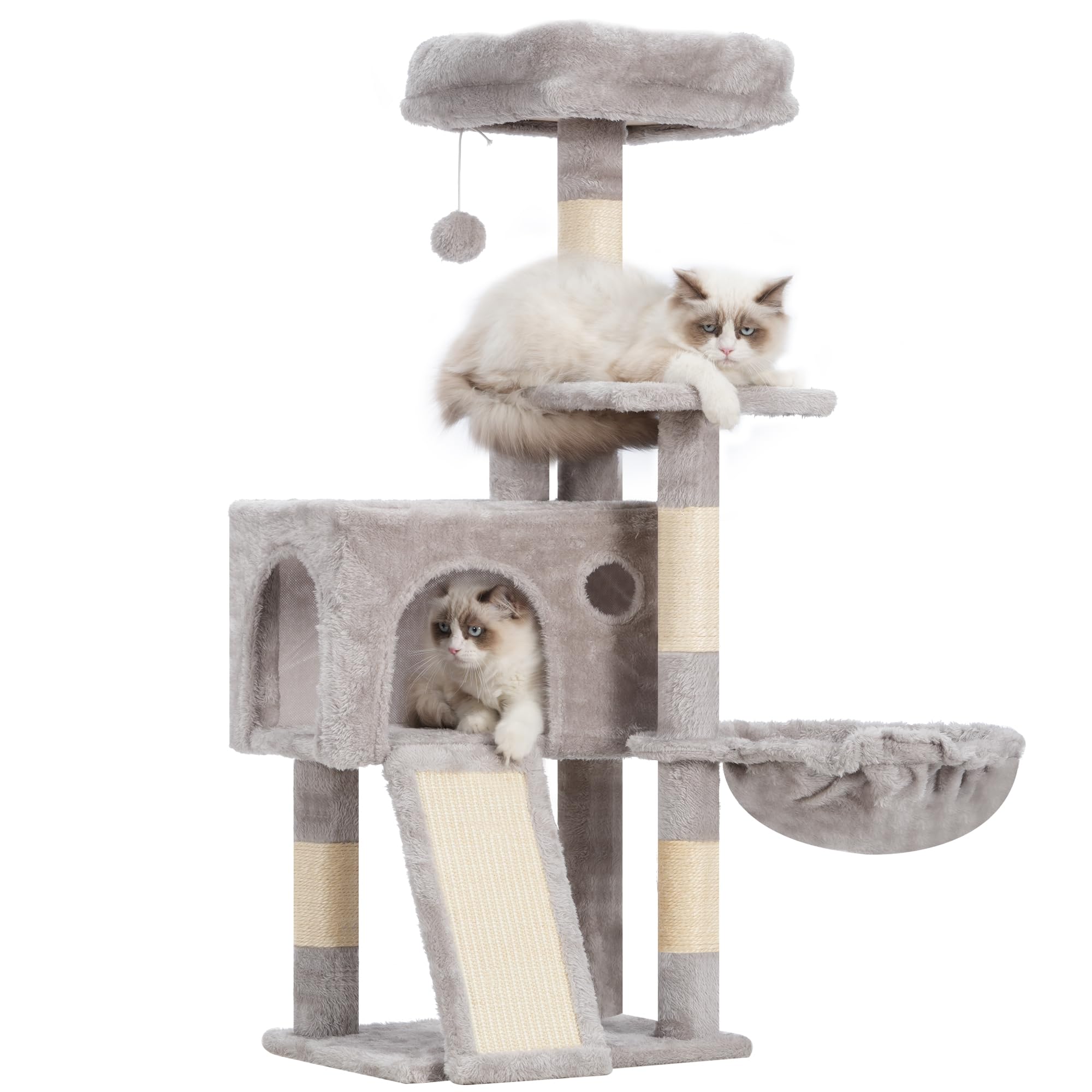 Gitelsnour Cat Tree, 41.3 Cat Tower For Indoor Kittens With Scratching Board And Posts, Multi-Level Cozy Cat Condo With 2 Perc
