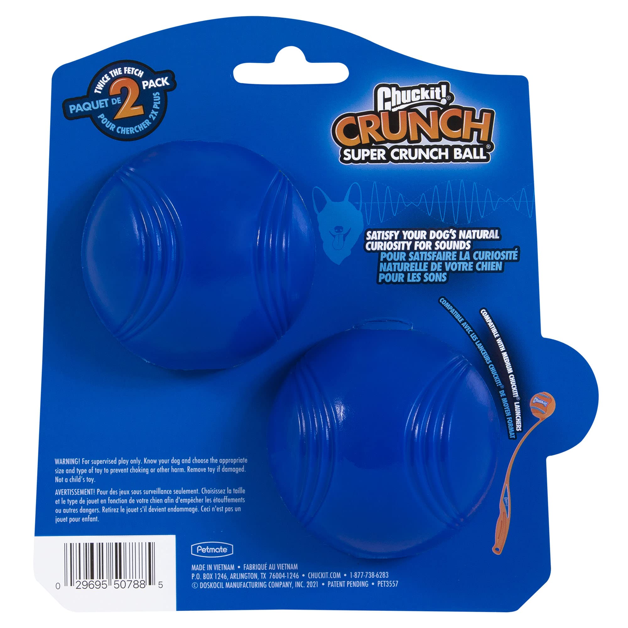 Chuckit! Crunch Ball Dog Toy, Medium (Pack Of 2)
