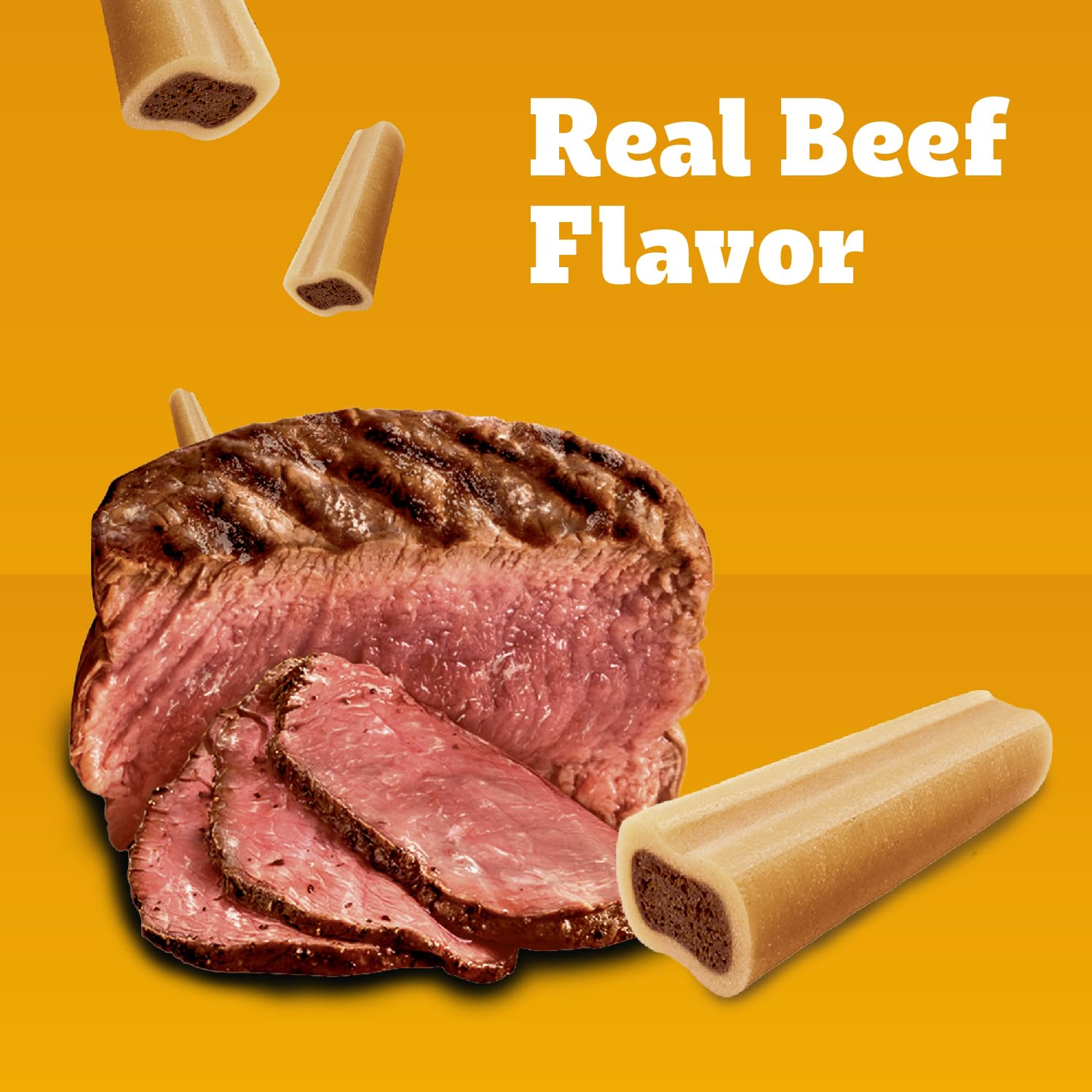PEDIGREE MINI JUMBONE Small Dog Treats Real Beef Flavor, 21 oz. Pack (35 Treats)