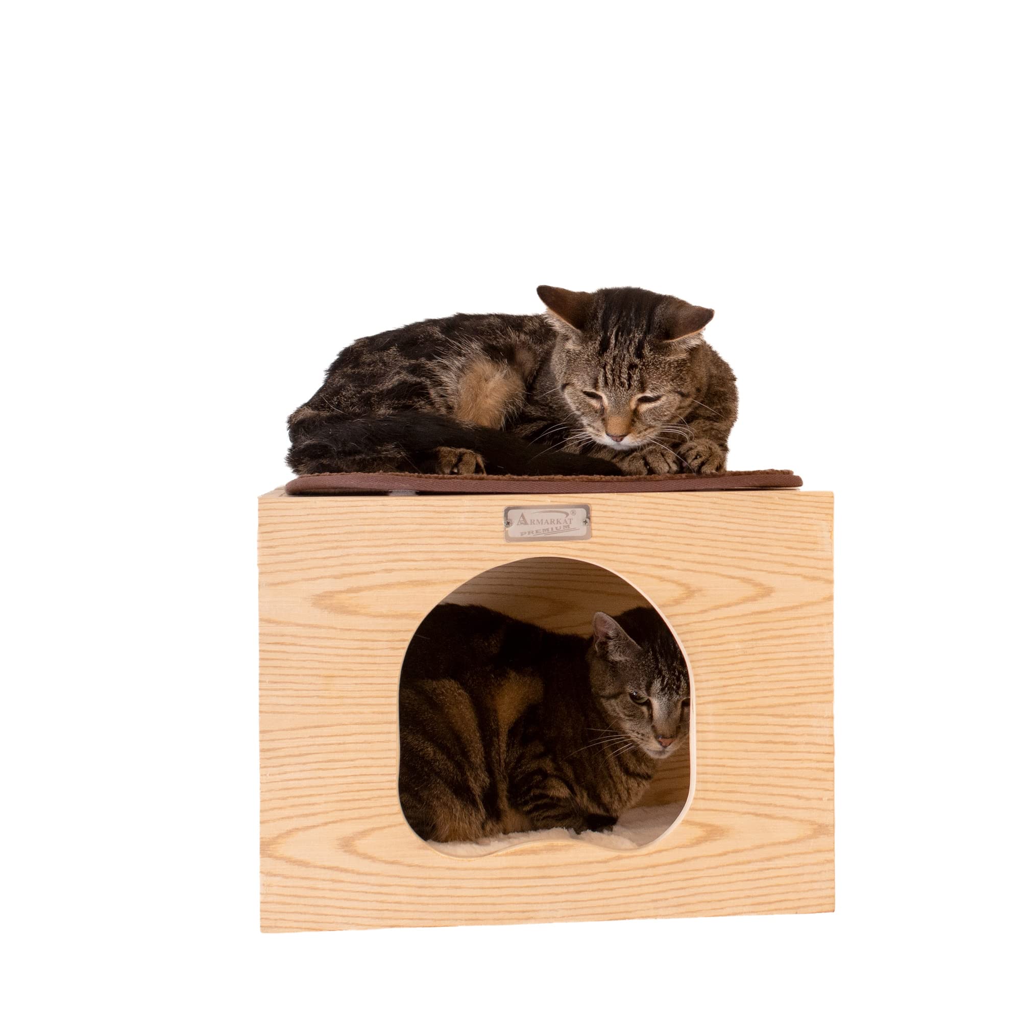 Armarkat Cat Wall Scratch Series: Tree W1907A With Condo, Perch, And Stepup, Natural Beige Medium