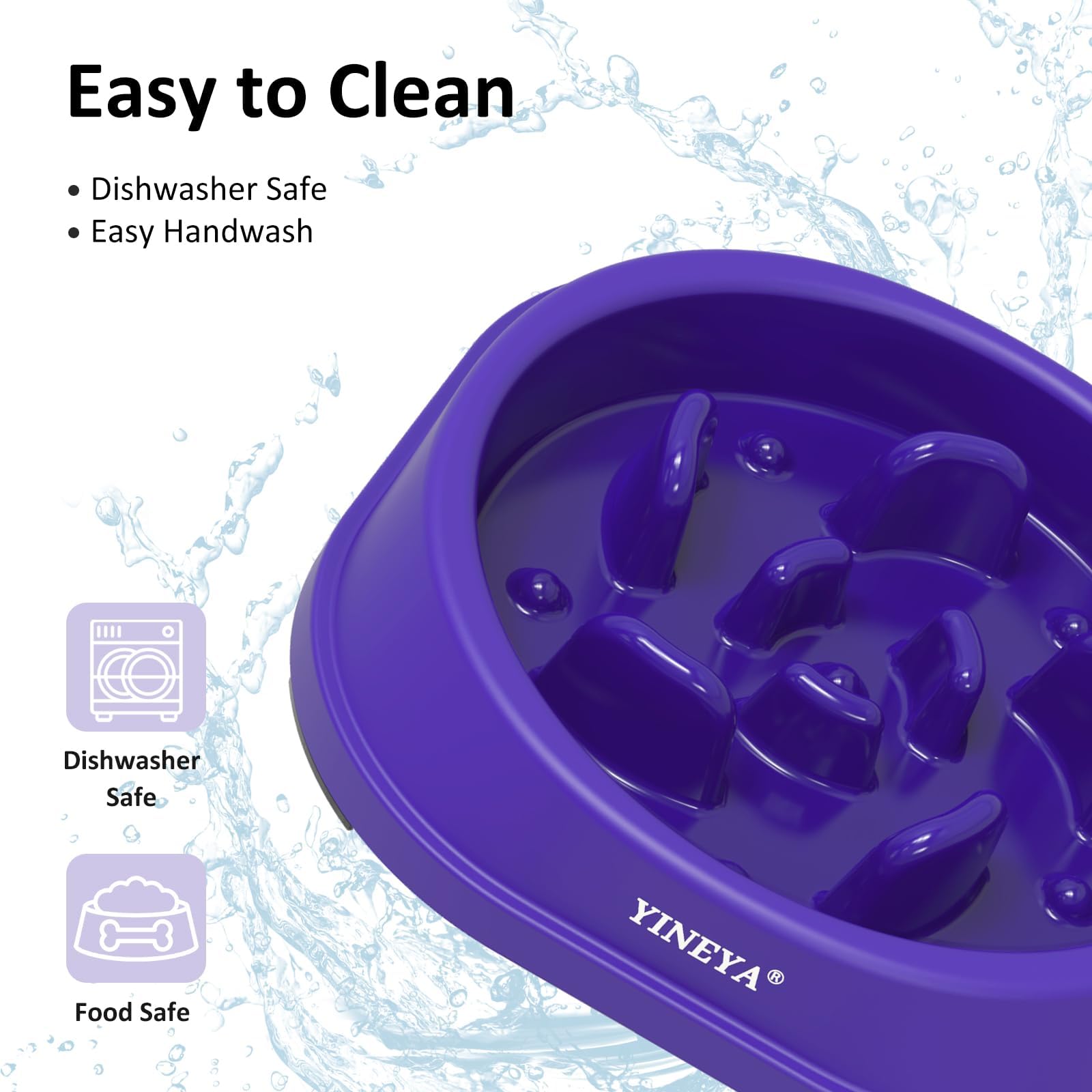 YINEYA Anti-Choking Slow Feeder Dog Bowls Small Size Dog, Slow Feeder Cat Bowl, Supplies and Puzzle for Pet