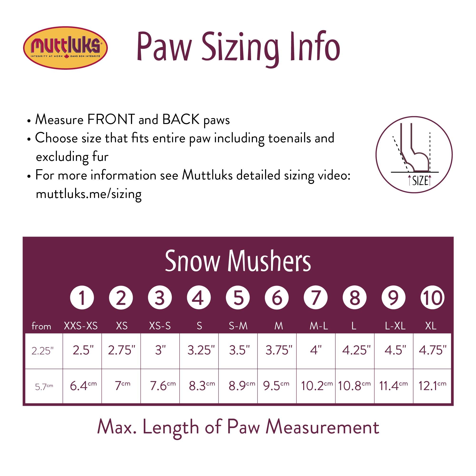 Muttluks, Snow Mushers Winter Dog Boots With Rubber Soles For Cold Weather - 2 Boots