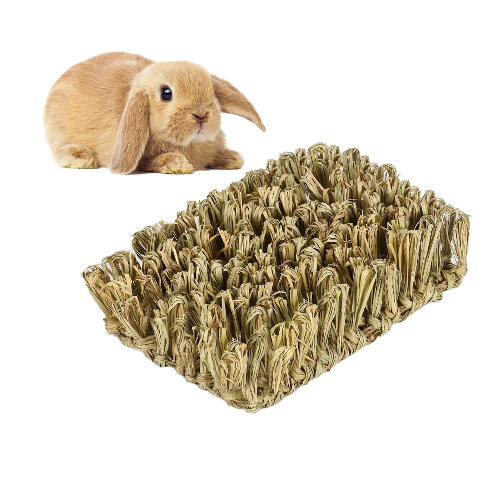 Rebecca Online Rabbit Grass Bed Timothy Hay Bunny Mat - Natural Chewable Pet Nest For Rabbits, Guinea Pigs, Hamsters - Safe, Org