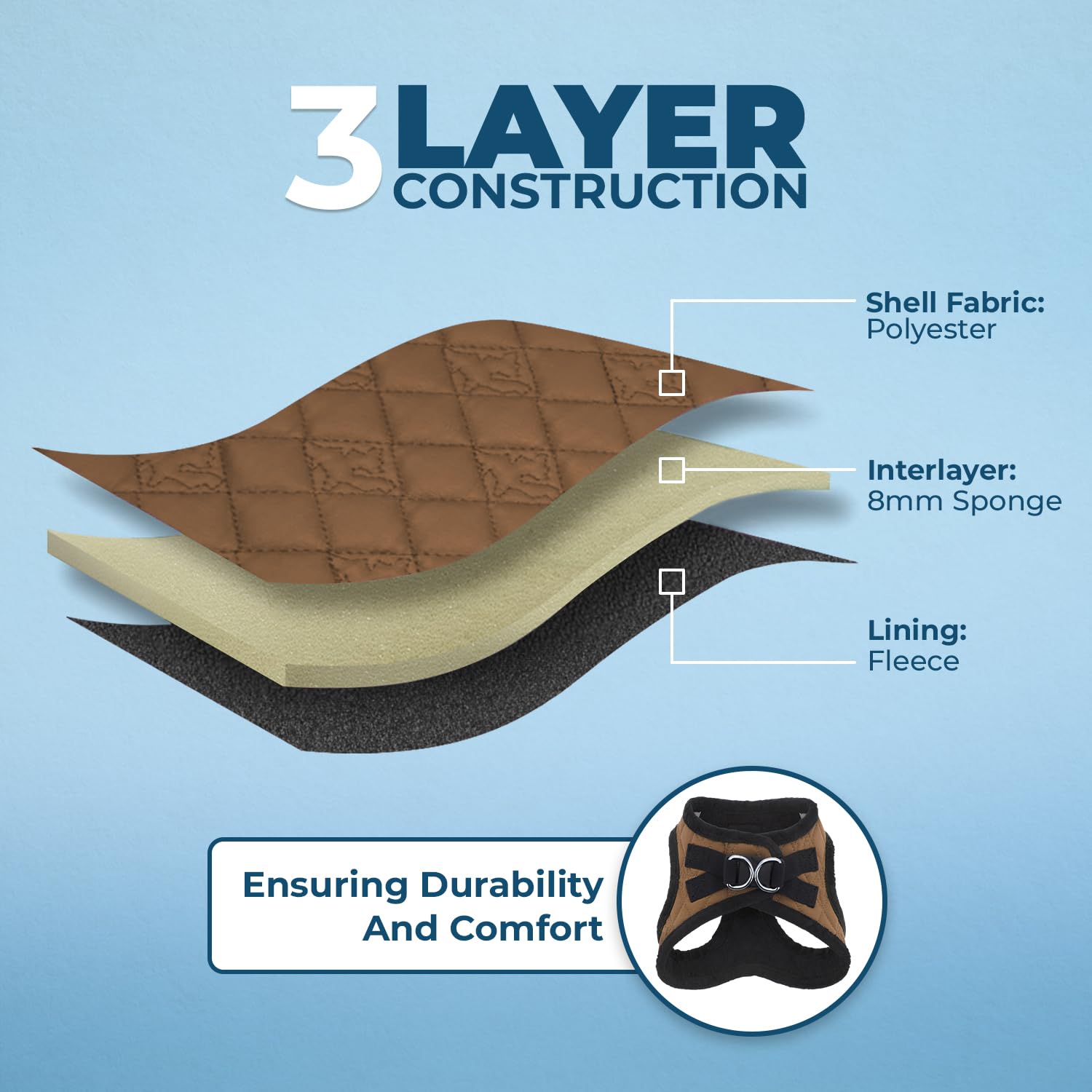 Voyager Step-In Plush Dog Harness - Soft Plush, Step In Vest Harness For Small And Medium Dogs By Best Pet Supplies - Beige Plush, L (Chest: 18 - 20.5')