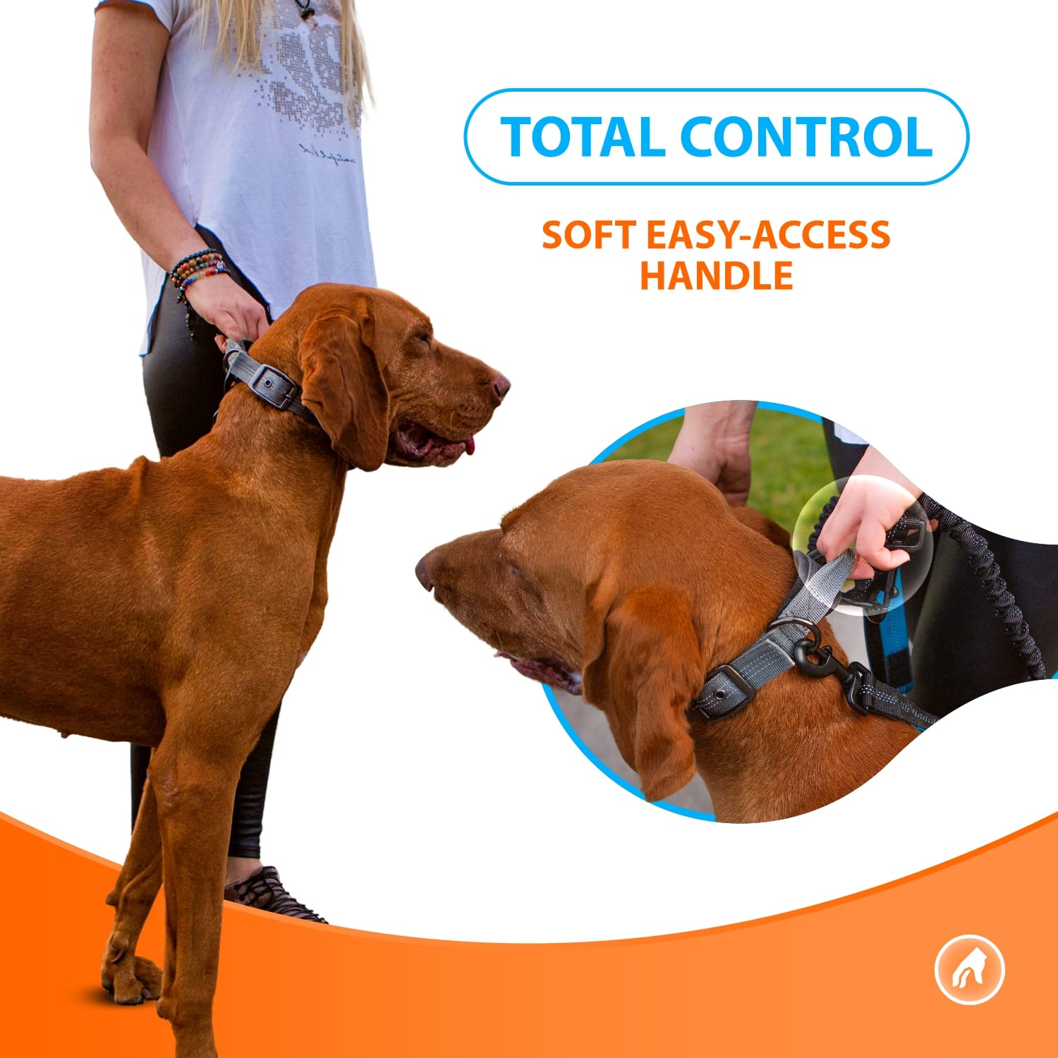 Sparklypets Heavy Duty Dog Collar With Handle For Medium And Large Dogs - Professional Collar With Reflective Stitches, Soft Han