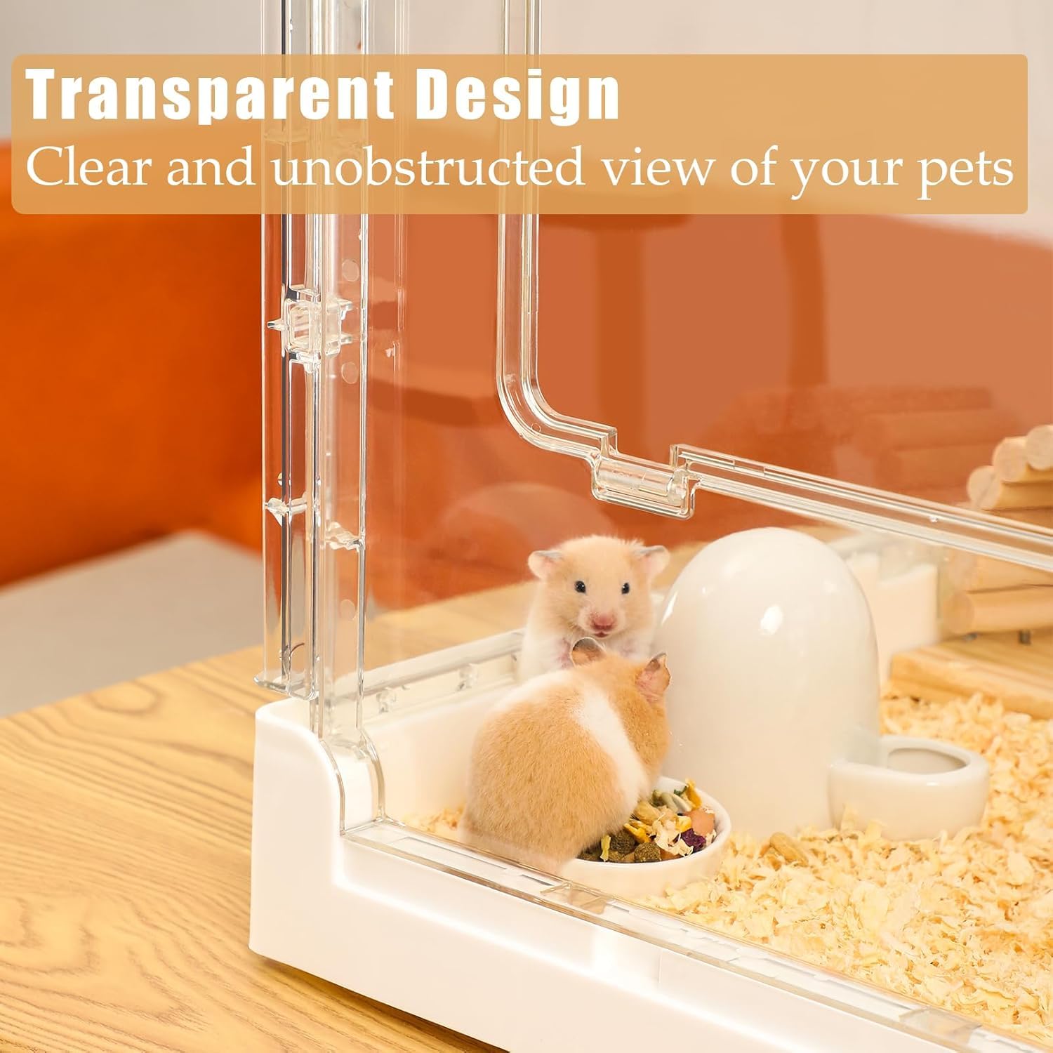 Hamster Cage & Guinea Pig Cages, Acrylic Cage For Small Animal Pets, Large Transparent Gerbil Cage And Habitats, Hedgehog, Dwarf