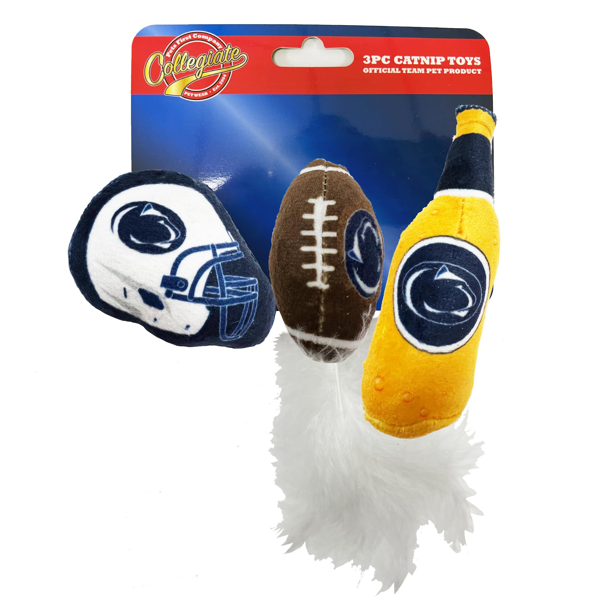 Best Plush Cat Toy - Ncaa Penn State Nittany Lions Complete Set Of 3 Piece Cat Toys Filled With Fresh Catnip. Includes: 1 Helmet