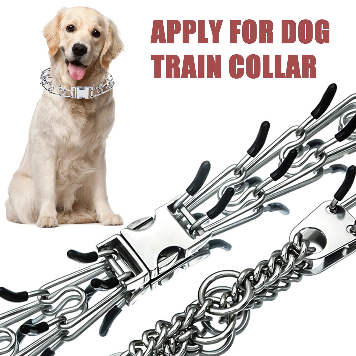 Lonlyeagle Dog Collar Buckle,Fastener Stainless Steel Buckle For Prong Dog Training Collar & Quick Release With Buckle For Mediu