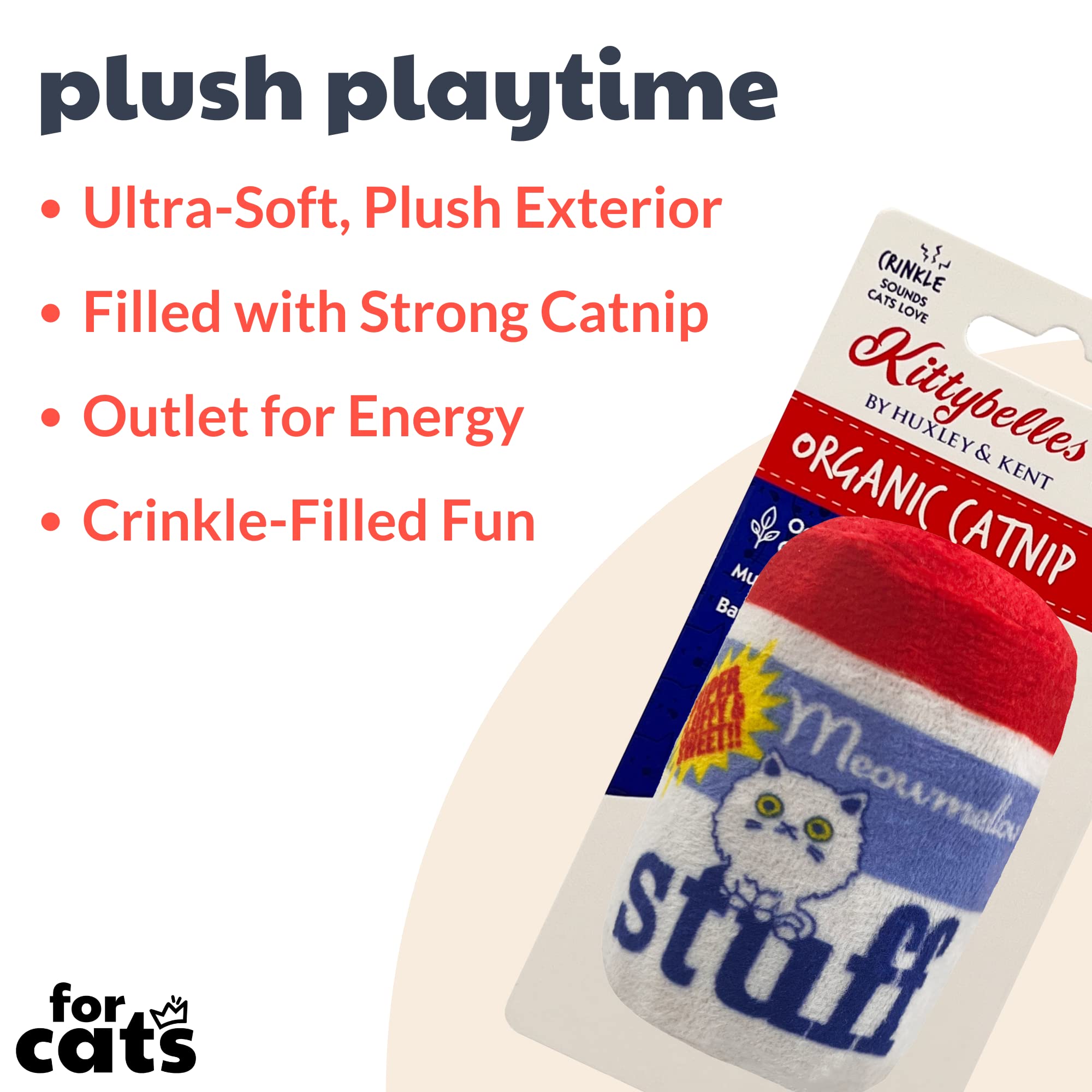 Huxley & Kent Plush Cat Toy | Meowmellow Stuff | Snack Attack Strong Catnip Filled Cat Toy | Plush Interactive Kitten And Cat To