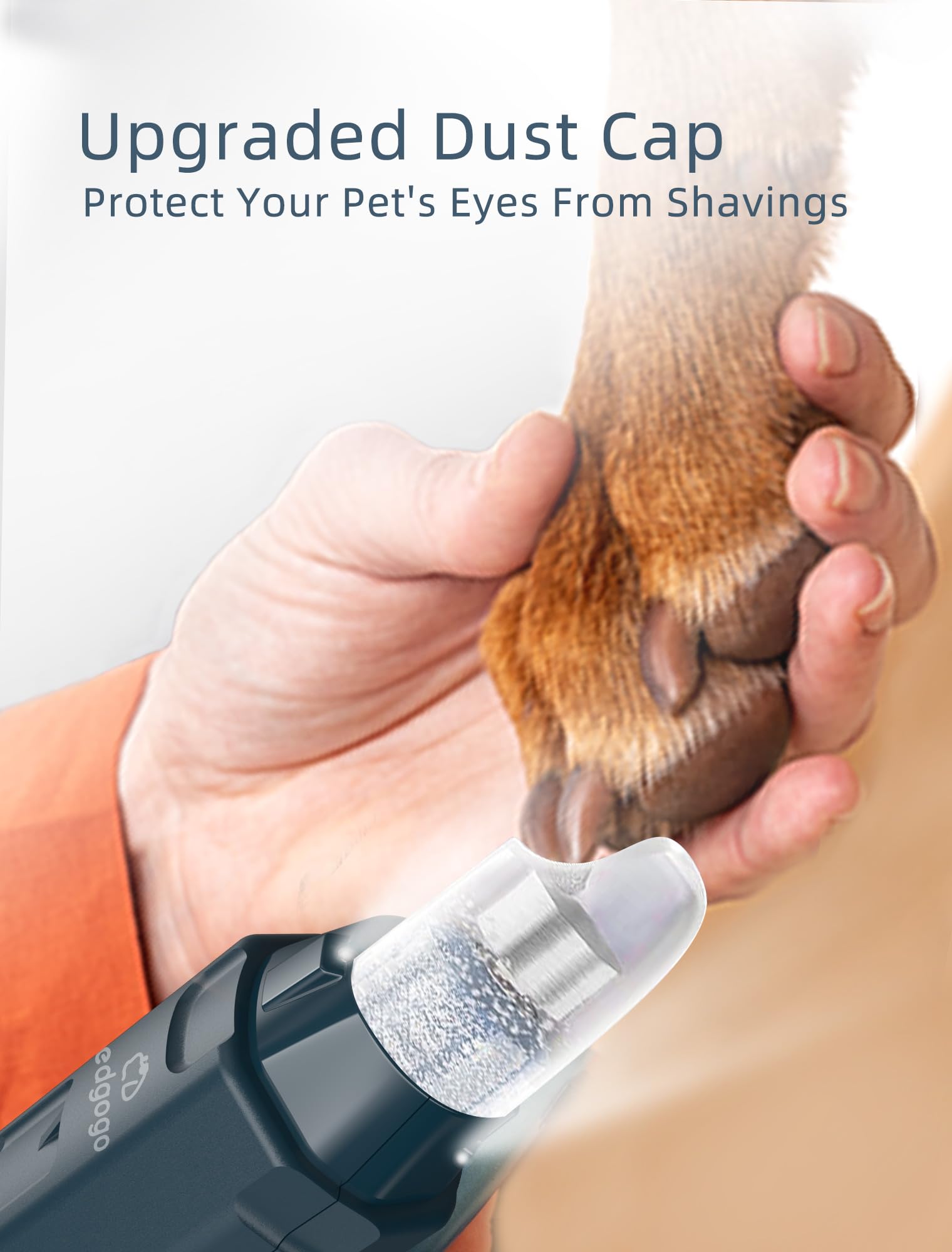 Pedgogo Dog Nail Grinder Super Quiet (45 Db) 6-Speed Pet Nail Grinder With 2 Led Lights 12000Rpm & Professional 3 Grinding Ports