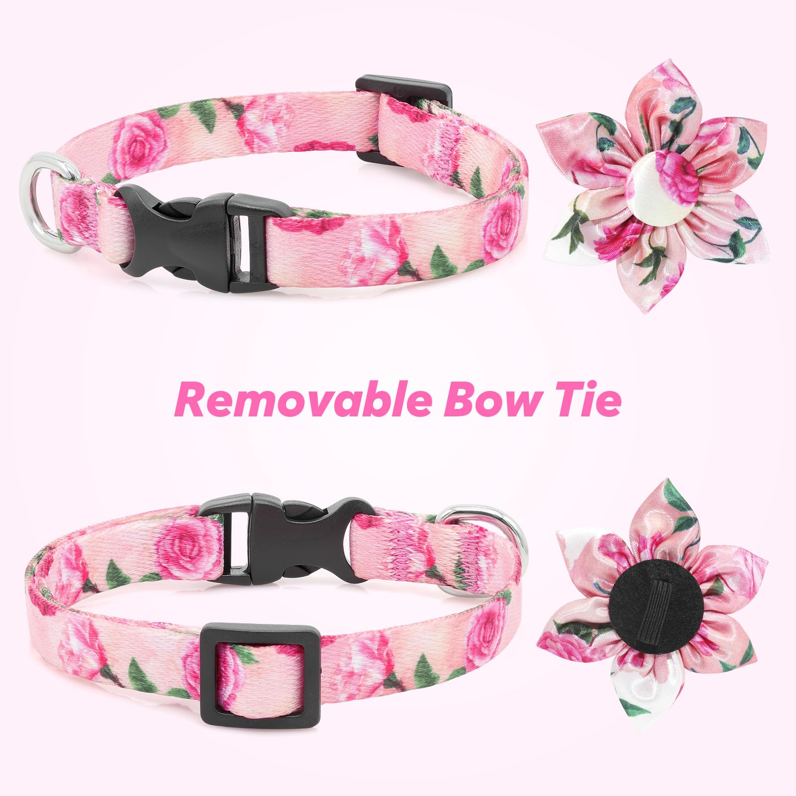 Xs Dog Collar Fancy Floral Boy Dog Collar With Sunflower Bowtie Dog Collar For Cute Boy Male Cats Dogs Puppy Collars For Litter