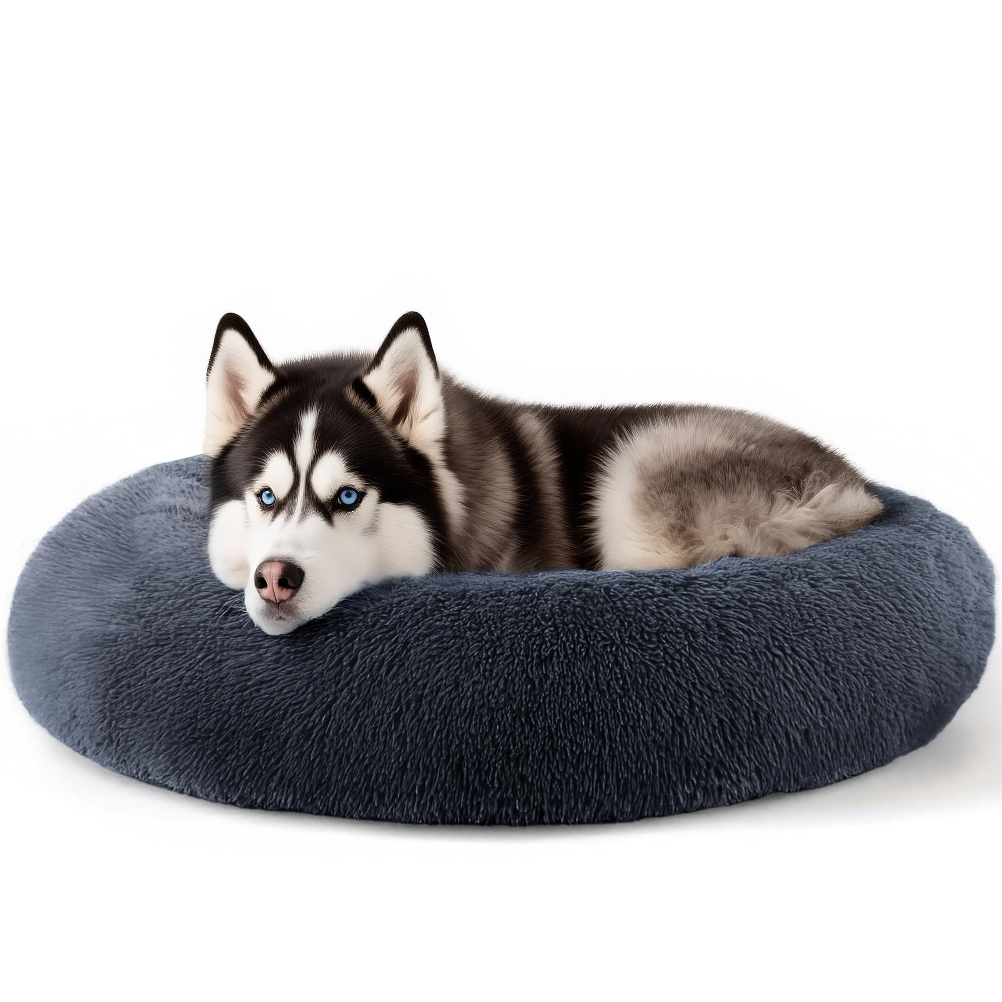 Extra Large Dog Beds, 36 Inch Human Dog Anxiety Relief Comfort Bed, Indestructible & Chew Proof Pet Beds (Dark Grey)