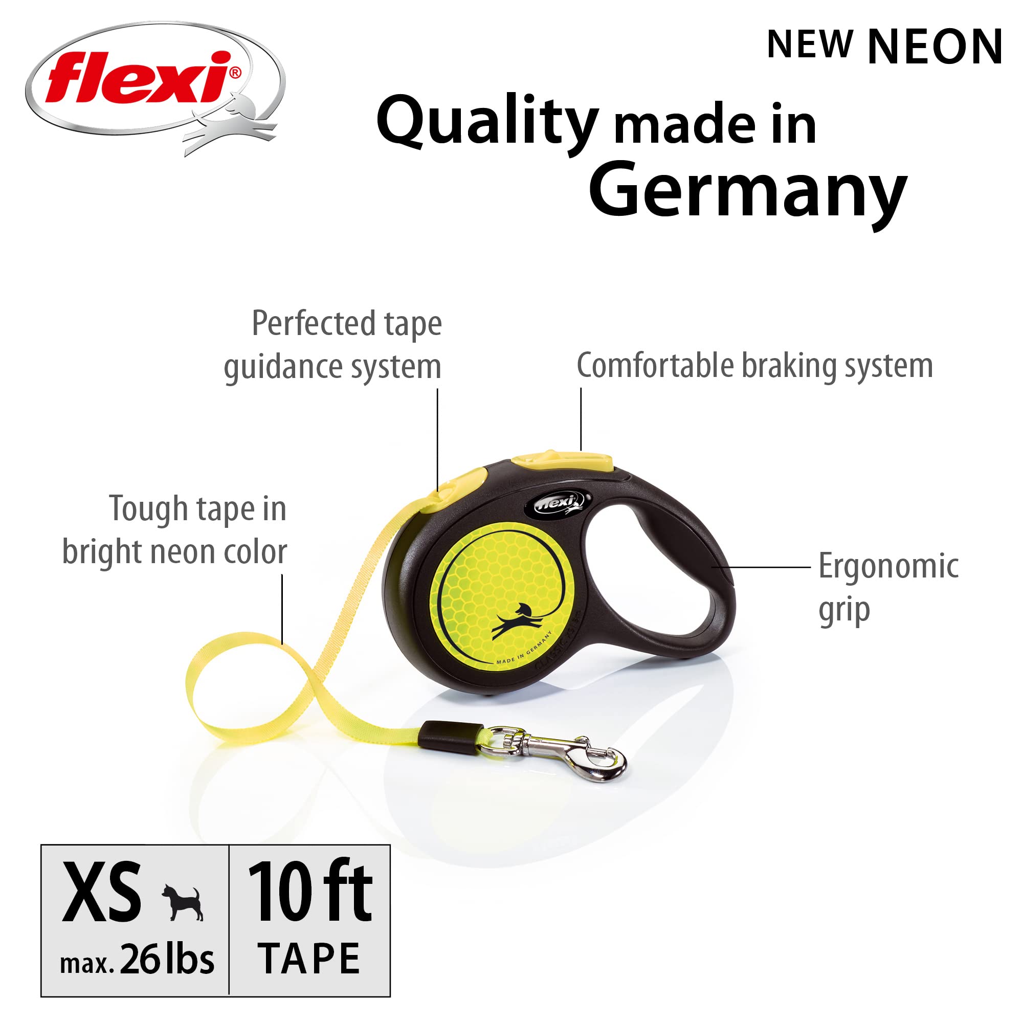 Flexi New Neon Retractable Tape Leash